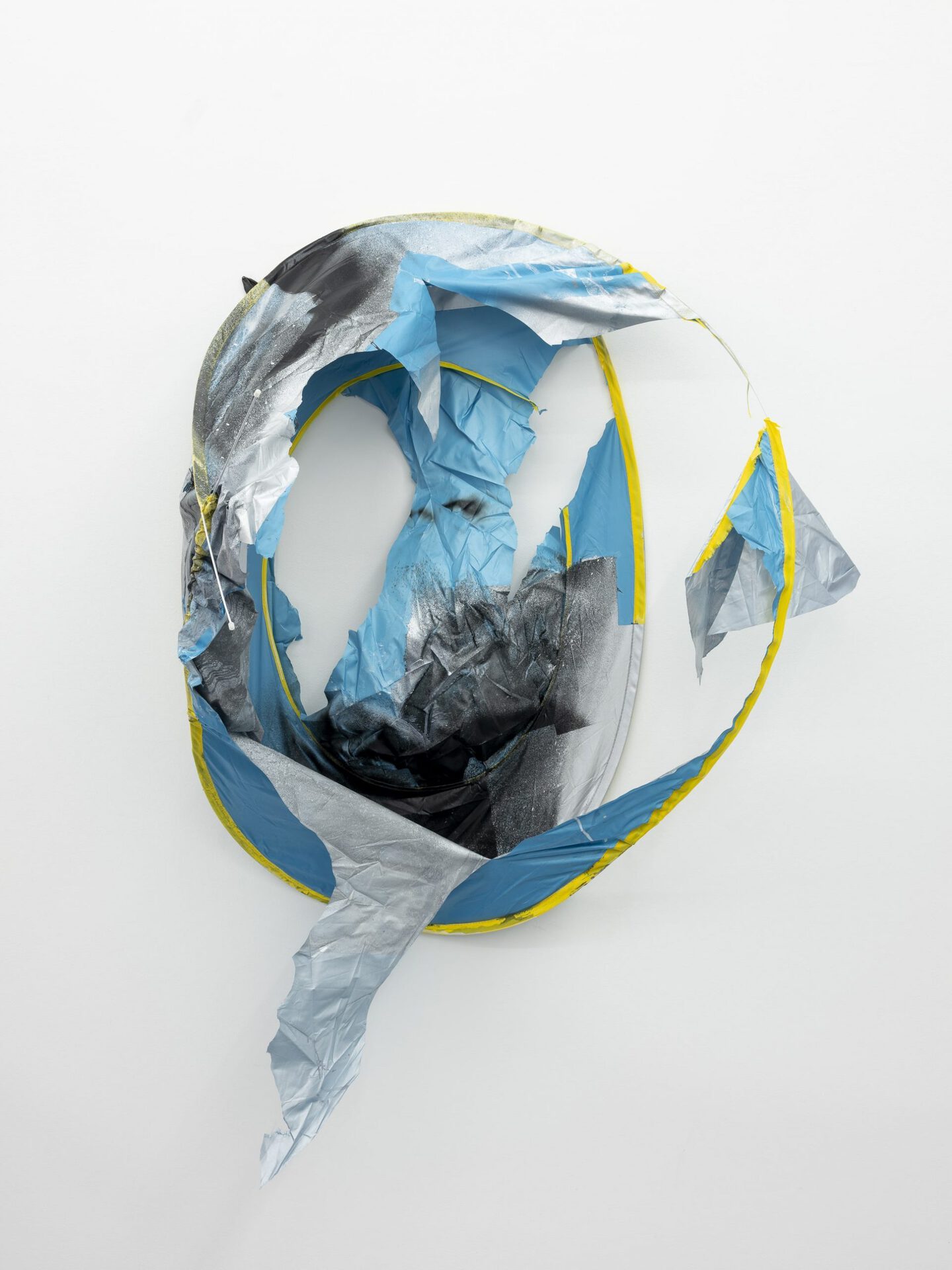 Max Geisler, H.4.20 (Shortcut), 2020, acrylic and varnish on beach shelter, 160 x 85 x 105 cm