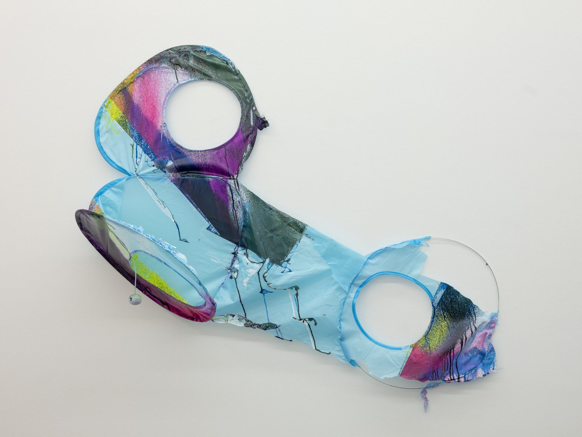 Max Geisler, H.8.21 (Lowlife perspective), 2021, acrylic and varnish on pop-up tent, 125 x 30 x 65 cm