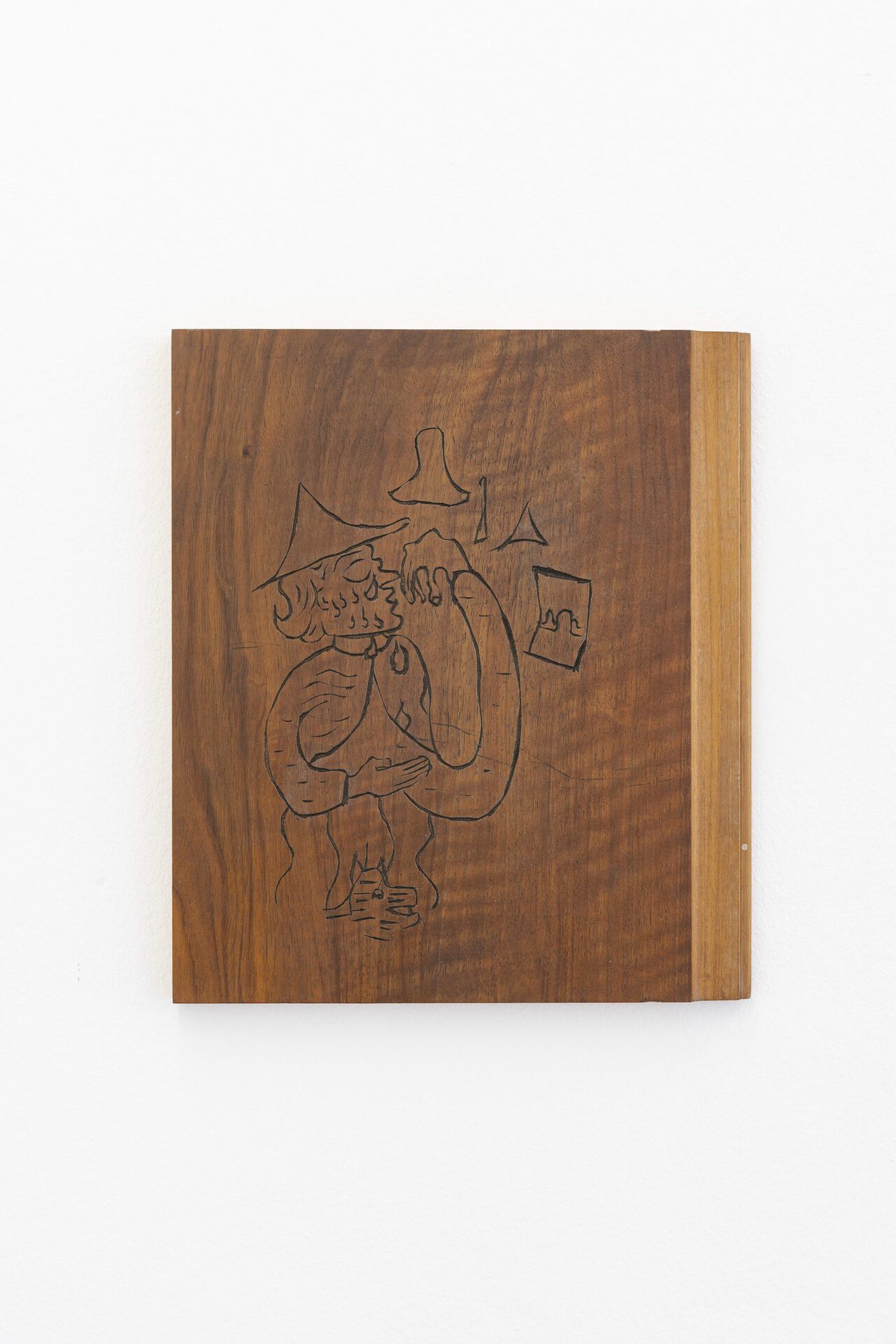 Roy Mordechay - Ideas for a storm #4, 2021, ink on wood, 35x30.5 cm