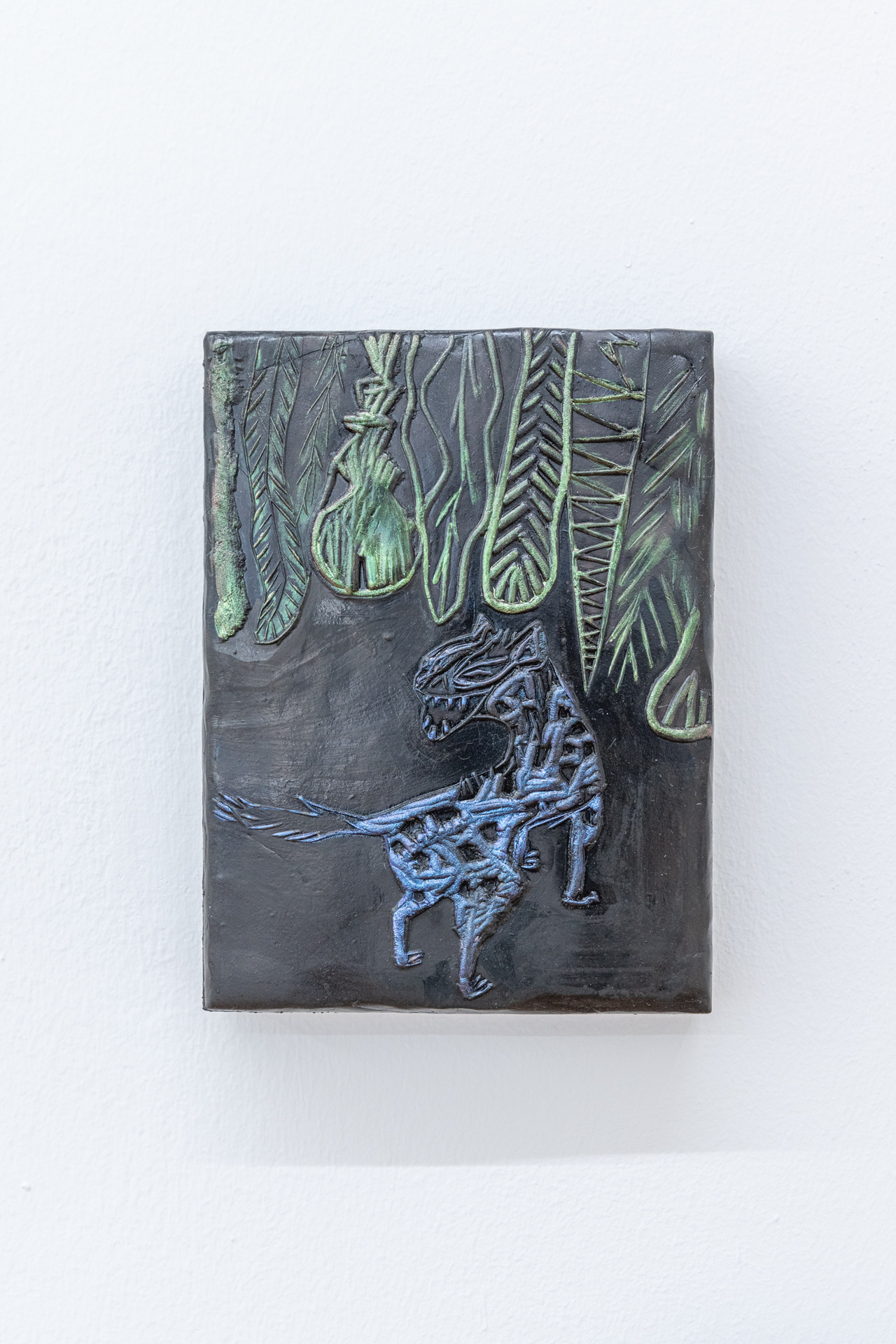 Youjin Yi, "Hyena", 2021, acrylic, polymer-clay on wood paint body, 20 x 15 cm