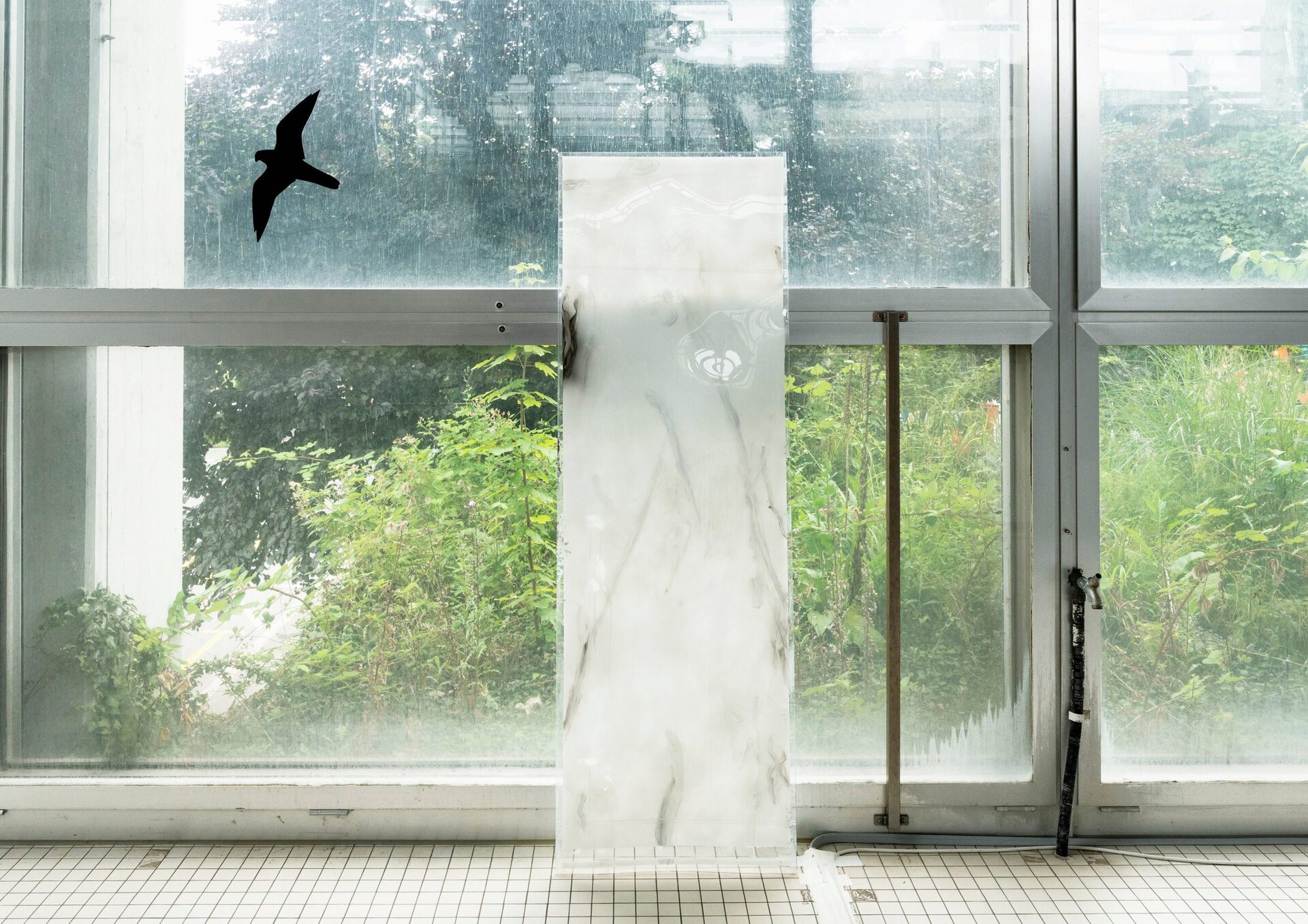 Sebastian Haas, Untitled- series, 2021, Oil and acrylic reverse glass, 180 x 60 cm