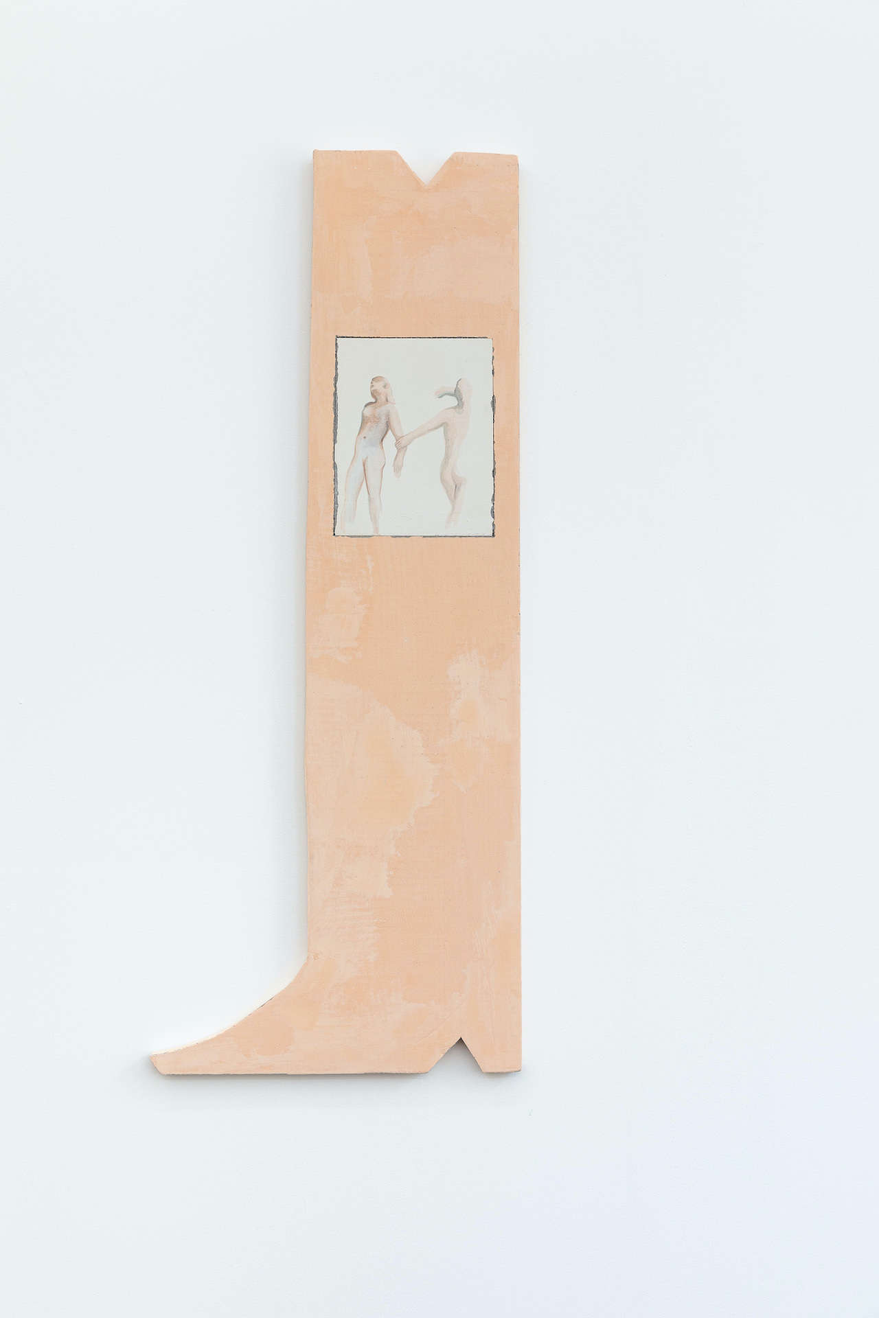 Titania Seidl & Lukas Thaler – Accidental Boot (Embedded Dance), 2021, watercolor, pigmented plaster, fibre-reinforced XPS, aluminium, 120 x 48 cm