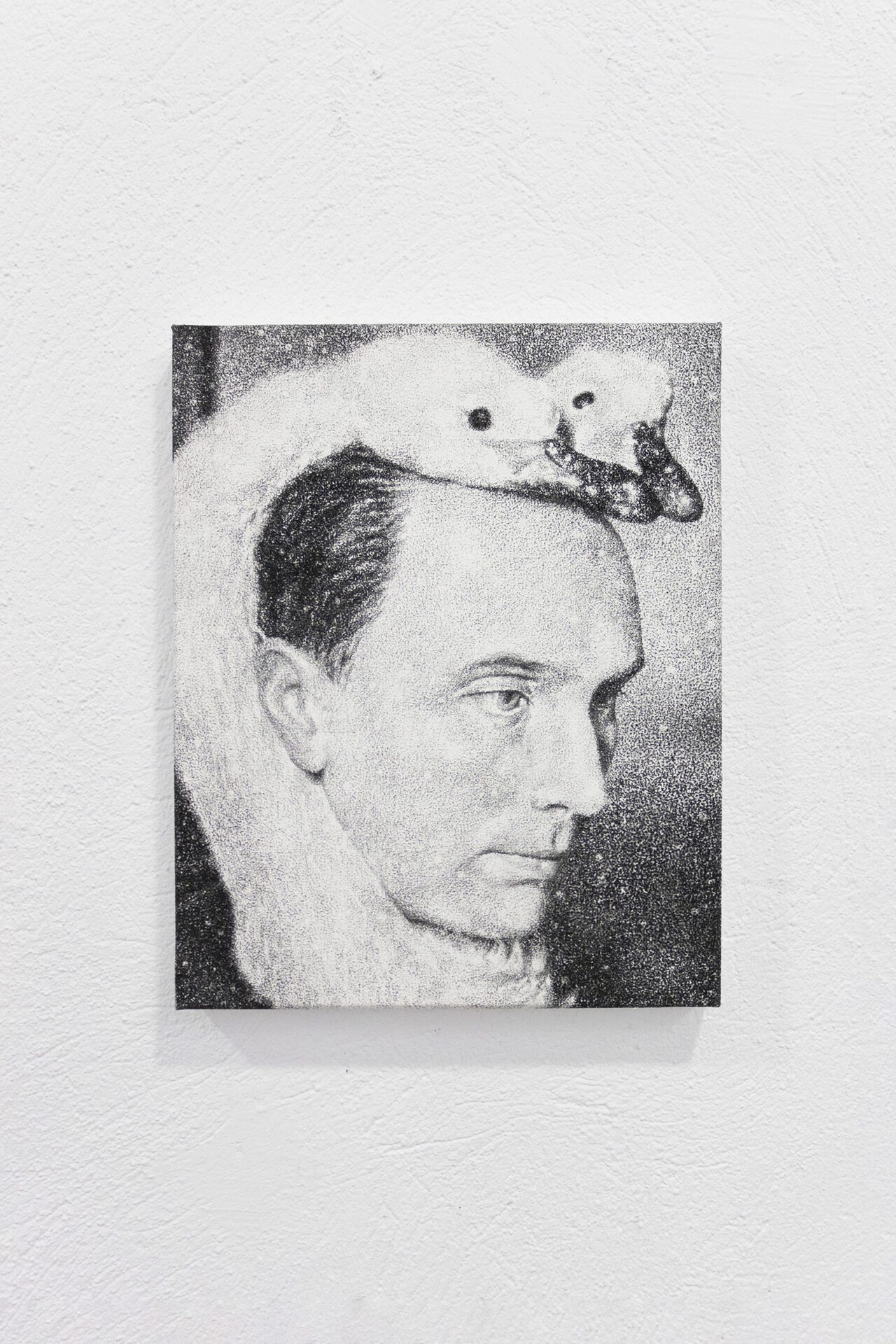 Jérémie Cosimi, Métamorphose V, 2021, Charcoal on canvas, 30x24cm