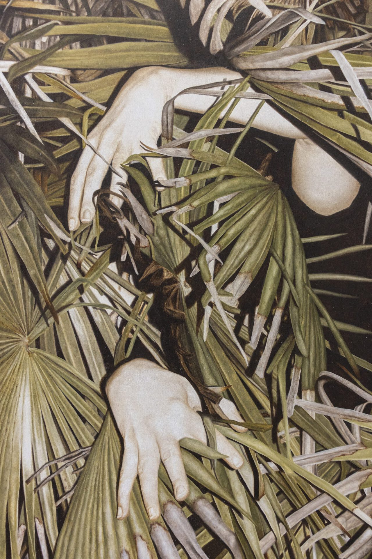Jérémie Cosimi, Rituel VII (detail), 2021, Oil painting on canvas, 100x81cm