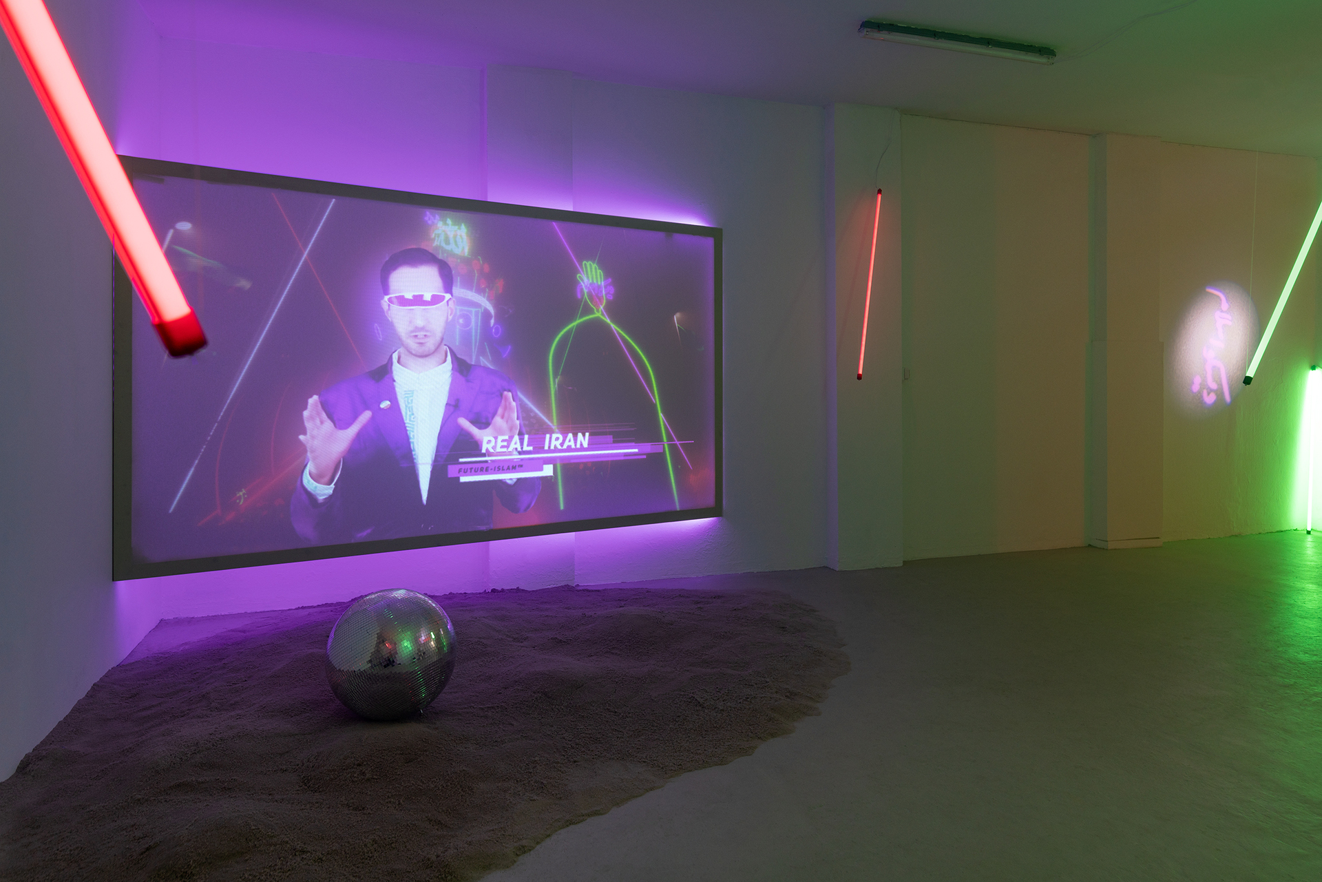 Installation view, “Bijan Moosavi — DISCO ISLAM”, 2021