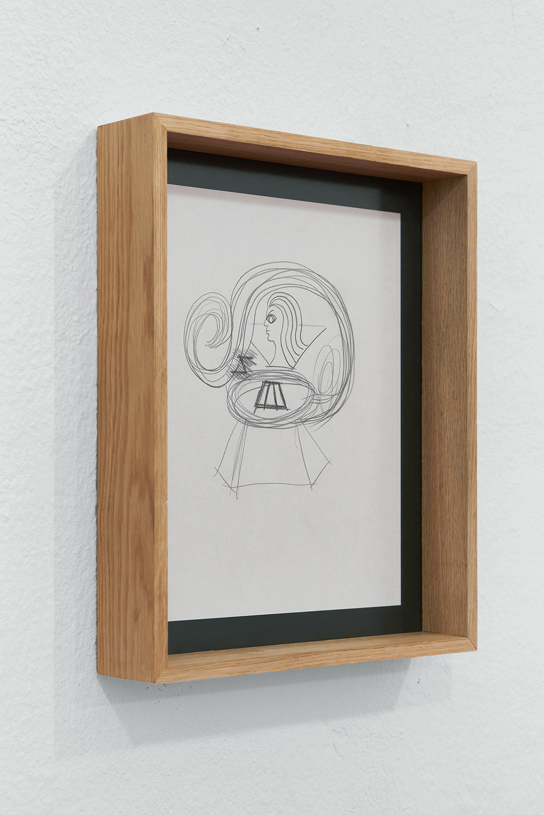 Chris Peckham, untitled, 2020, graphite on paper, custom oak frame, 216 × 280 mm