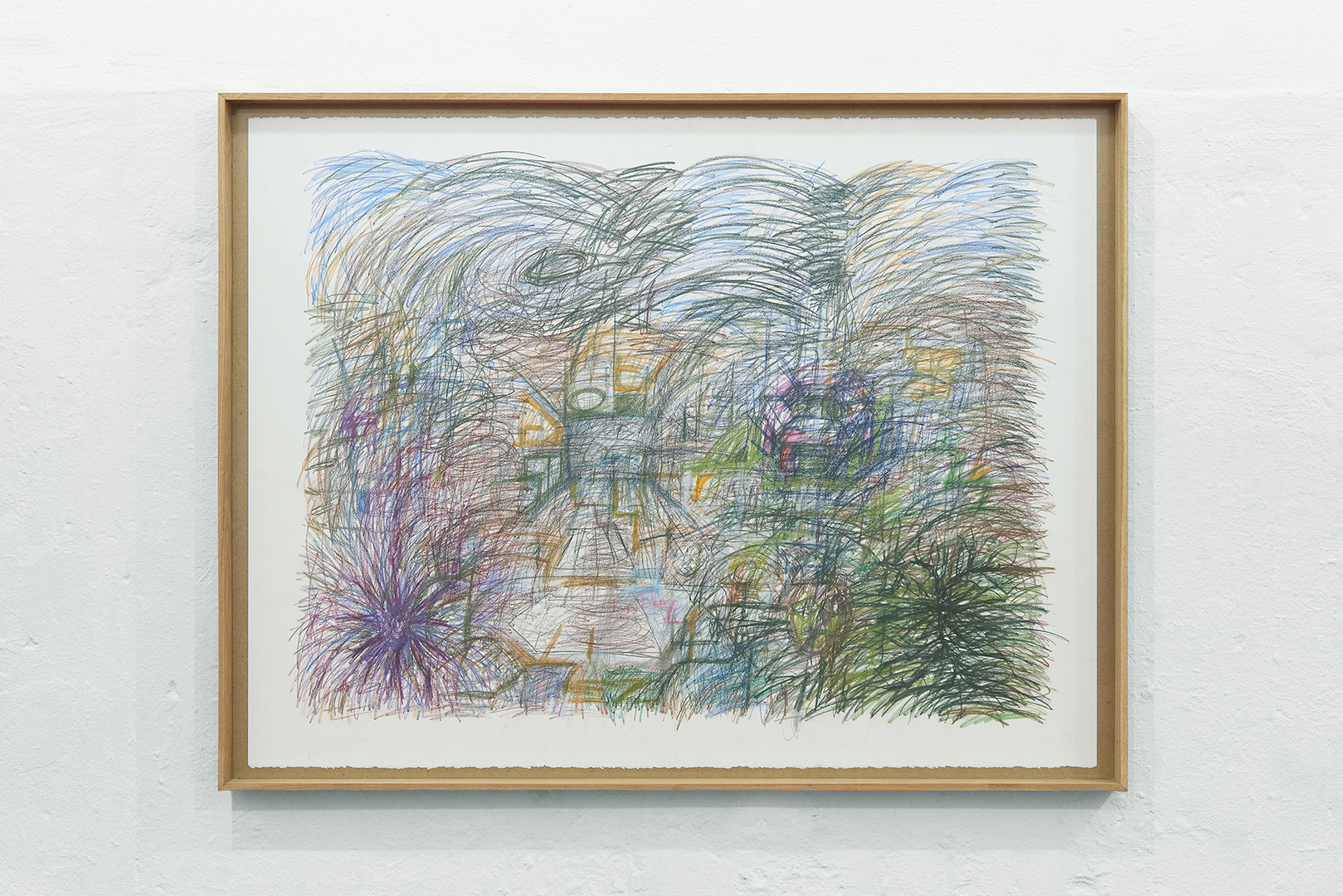Chris Peckham, In My Room, 2020, pastel, graphite stick and charcoal on paper, custom oak frame, 1270 × 978 mm