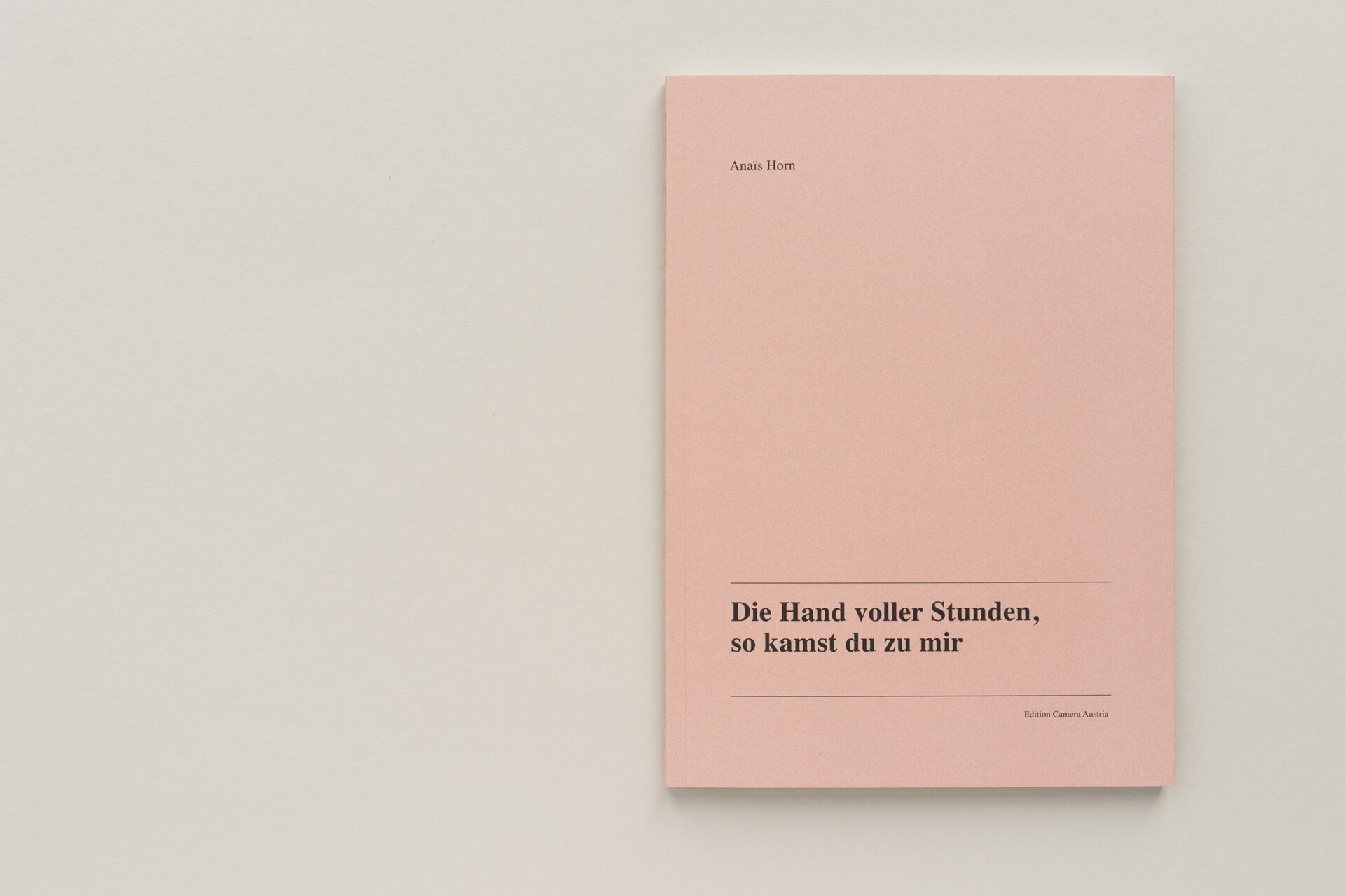 Anaïs Horn “Die Hand voller Stunden, so kamst du zu mir”, Edition Camera Austria, 2021. Texts by Attilia Fattori Franchini and Wendy Vogel.