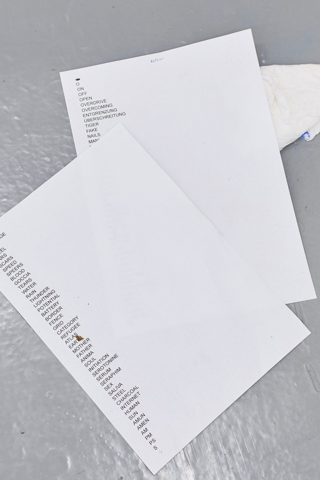Security III (Tiger) Notes, 2021, ball pen on laser print, each 21 × 29,7 cm