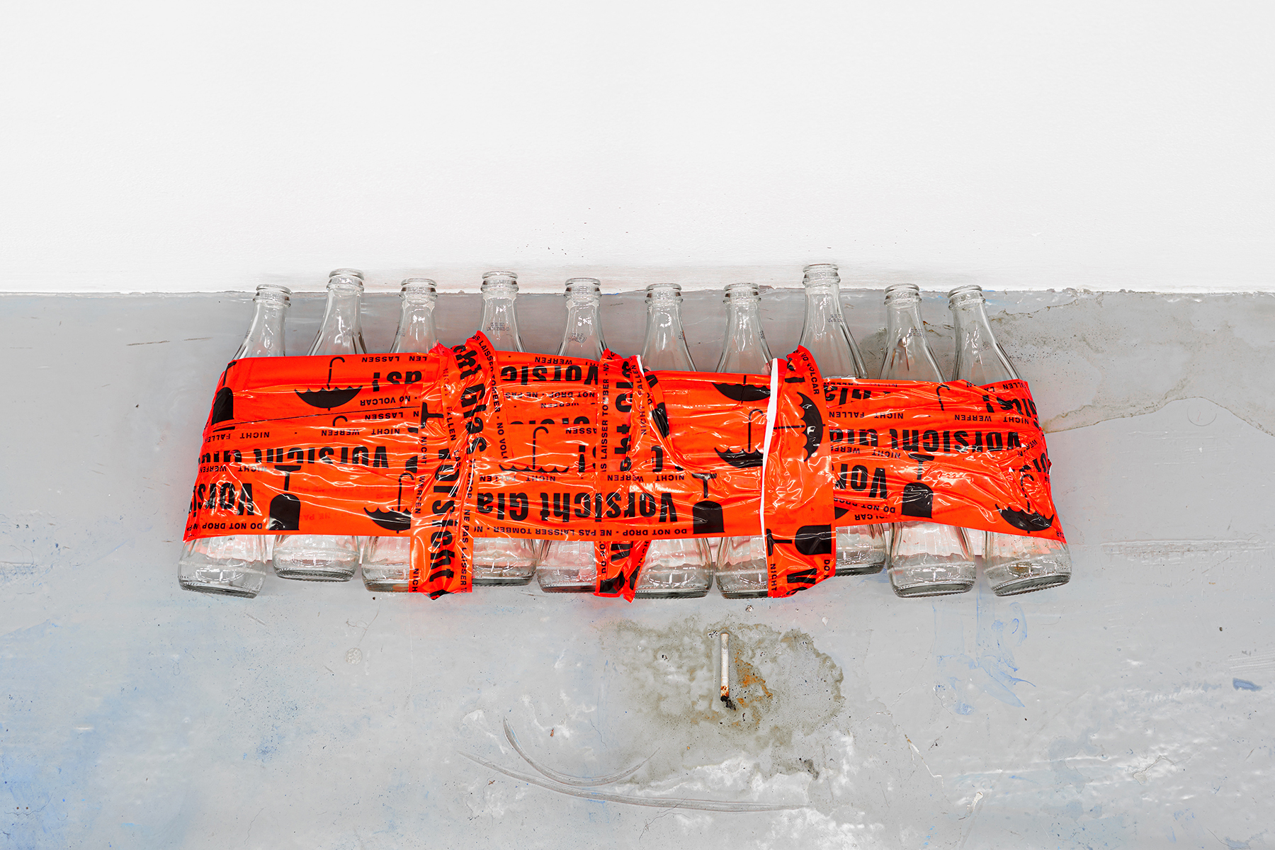 Snake Charmer II, 2021, Coke bottles, wood and packaging tape, 60 × 22,5 × 6 cm