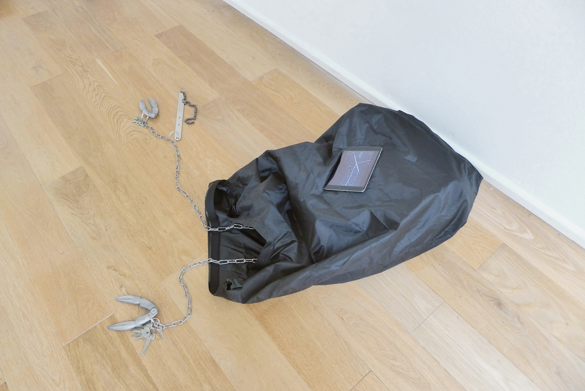 Lilian Robl,Winning Hearts and Minds, 2016, 5 min 55 sec (plus textile bag and assorted metal objects)
