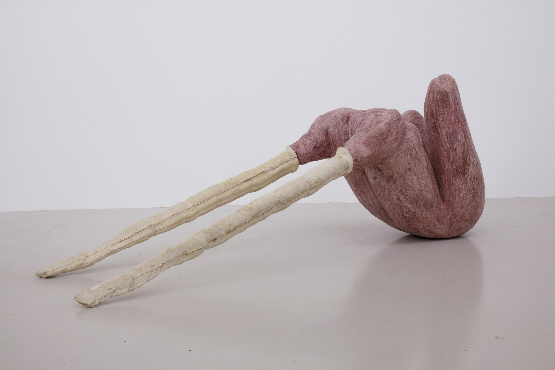 Laura Gozlan, Onanism sorcery III, 2021, Wax, Jesmonite, dye, foam, metal strucutre, wood, variable dimensions