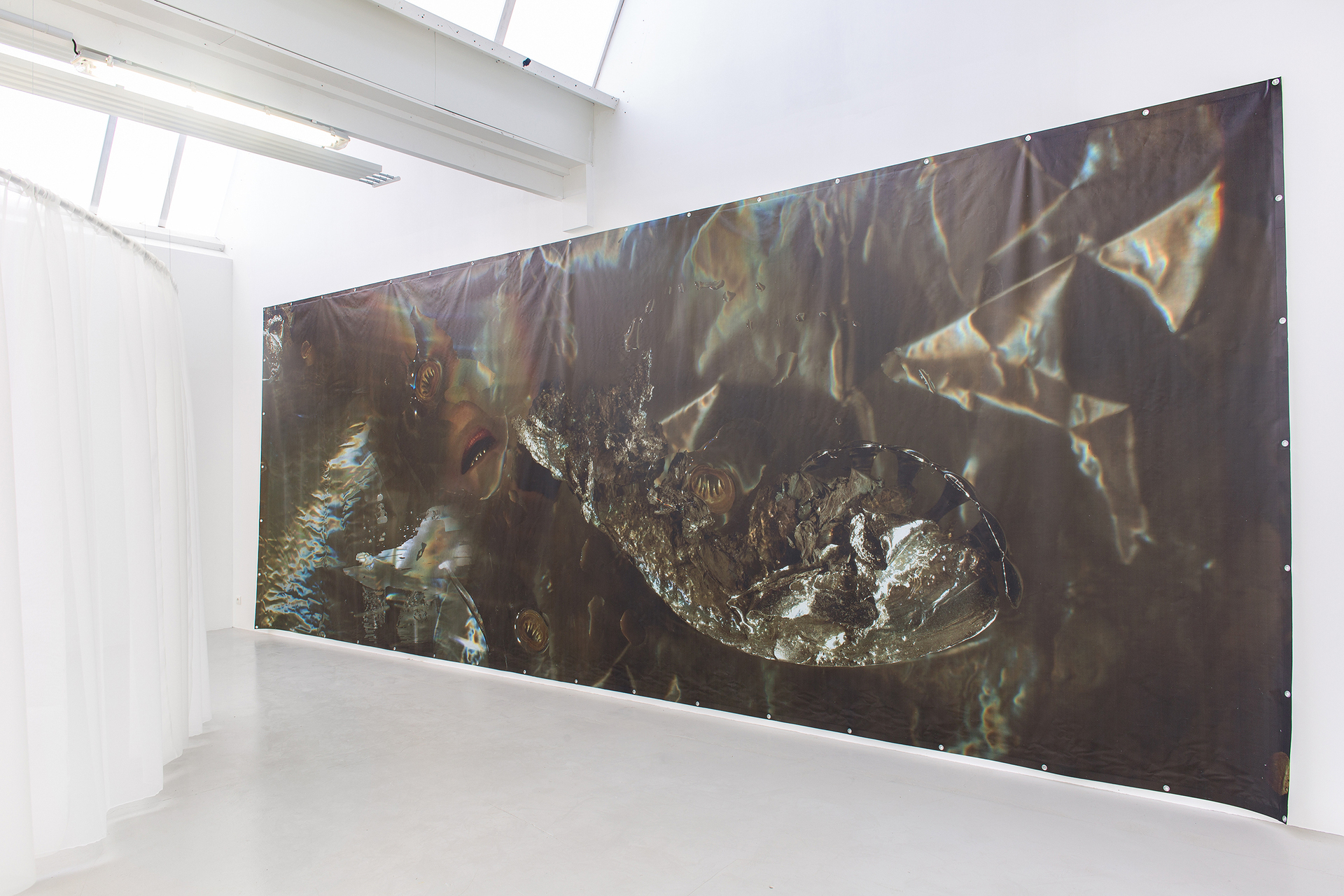 Laura Gozlan, Untitled, 2021, Printed tarpaulin, 9mx3m