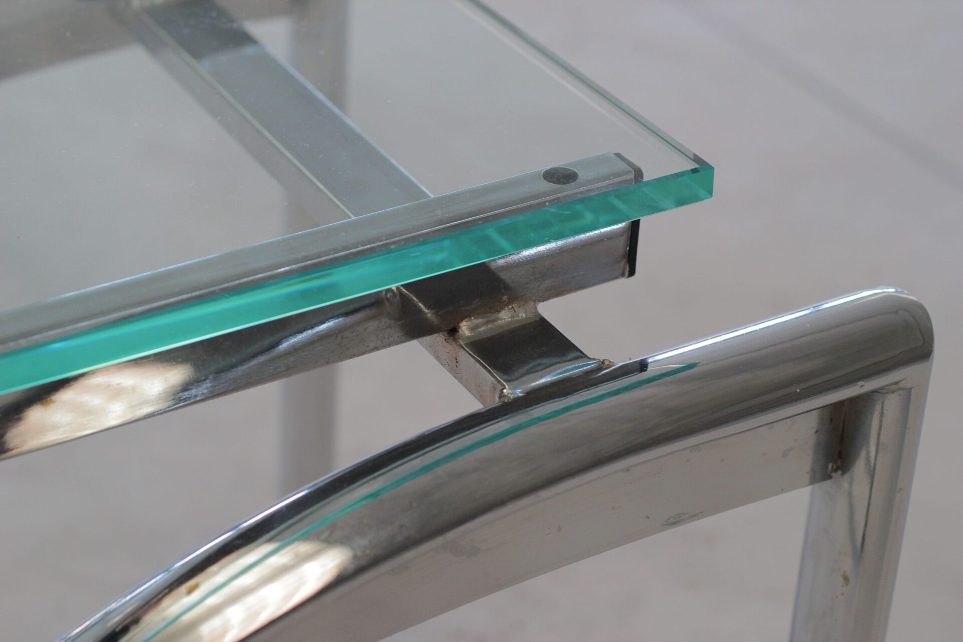 Untitled, 2021 (detail), Chromed steel, glass