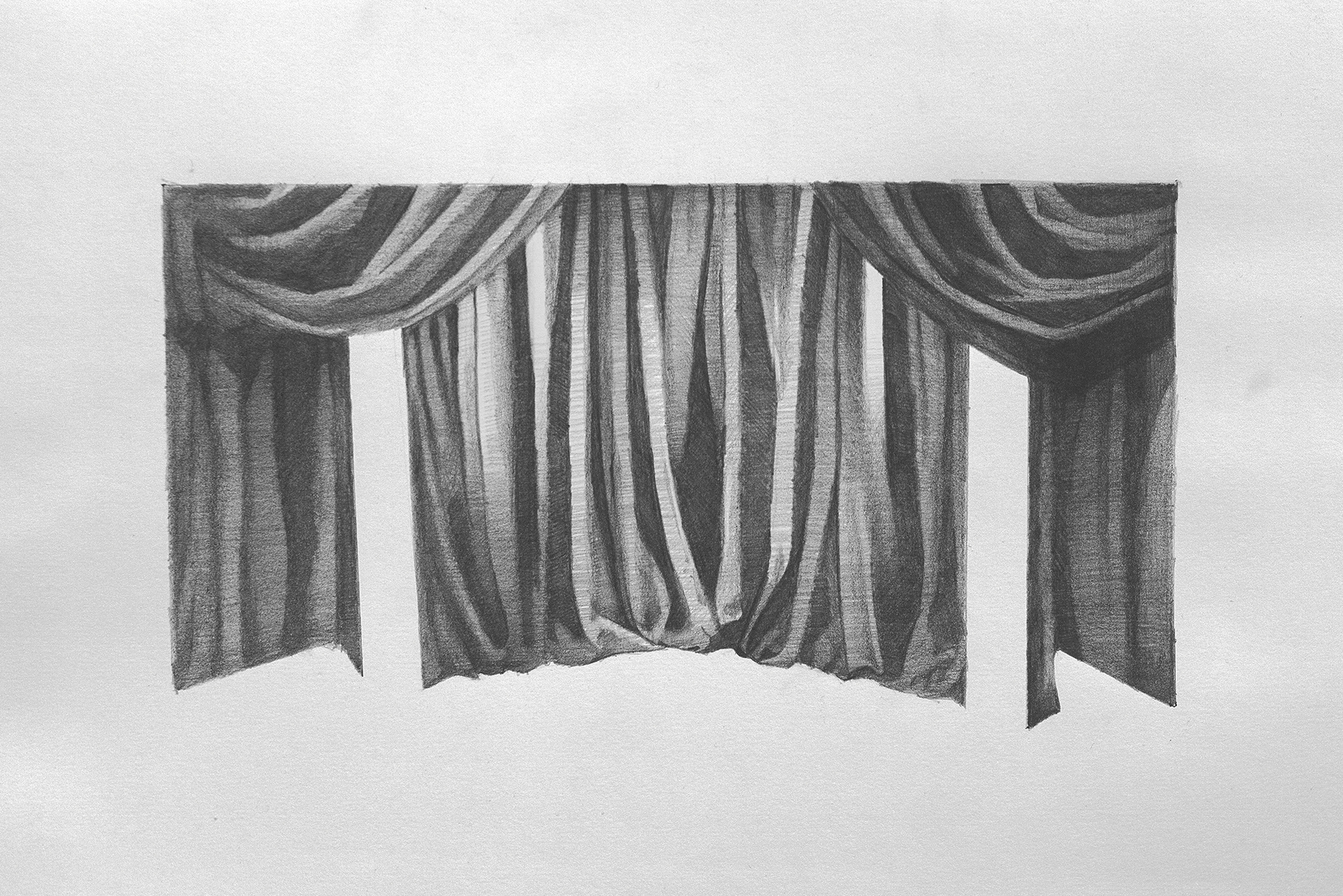 curtain D, 2021 graphite on paper 42 x 29,7 cm