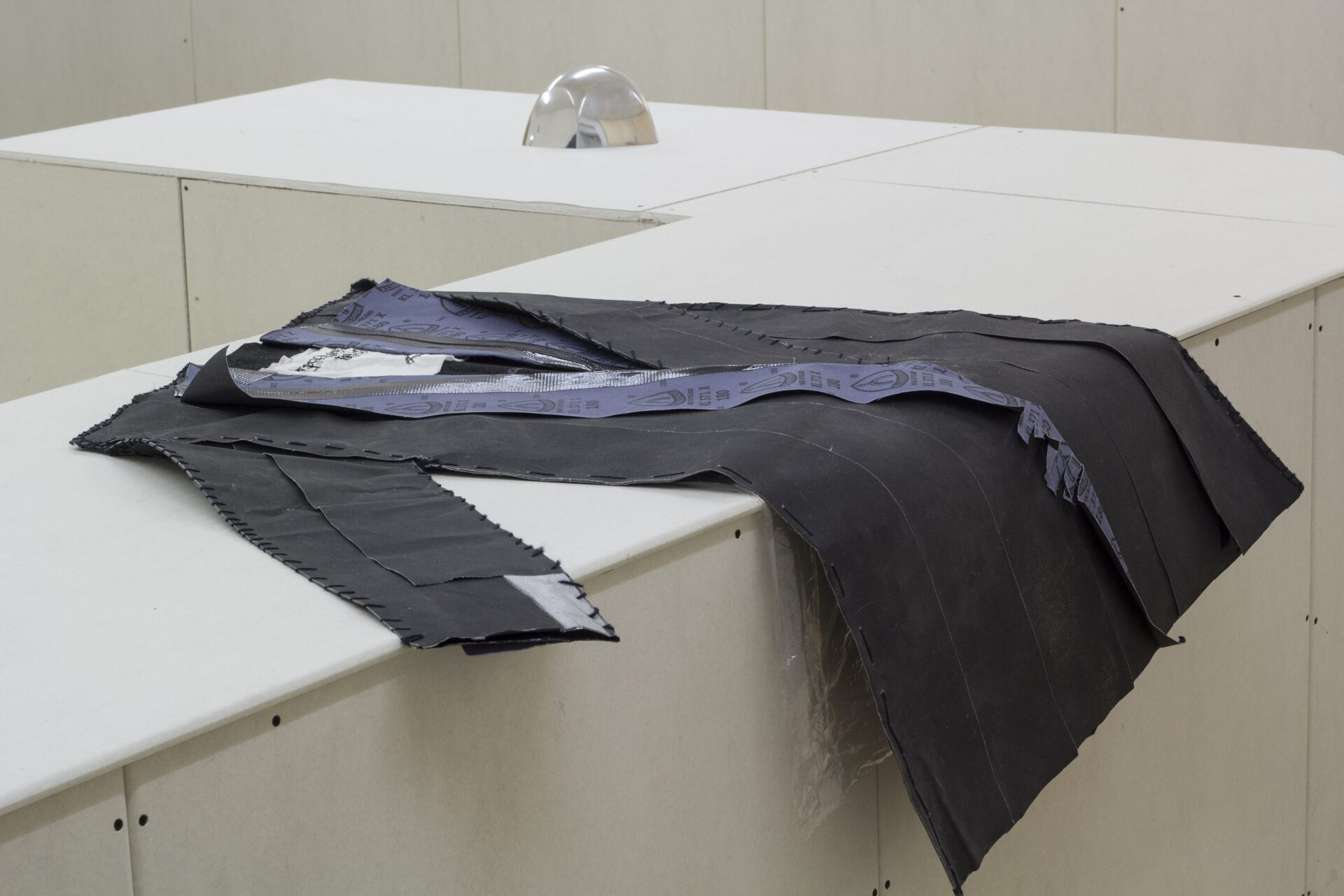 Antanas Gerlikas, Researcher's Outfit. Sandpaper, duct tape, sound insulating material, thread, satin fabrics, 2020