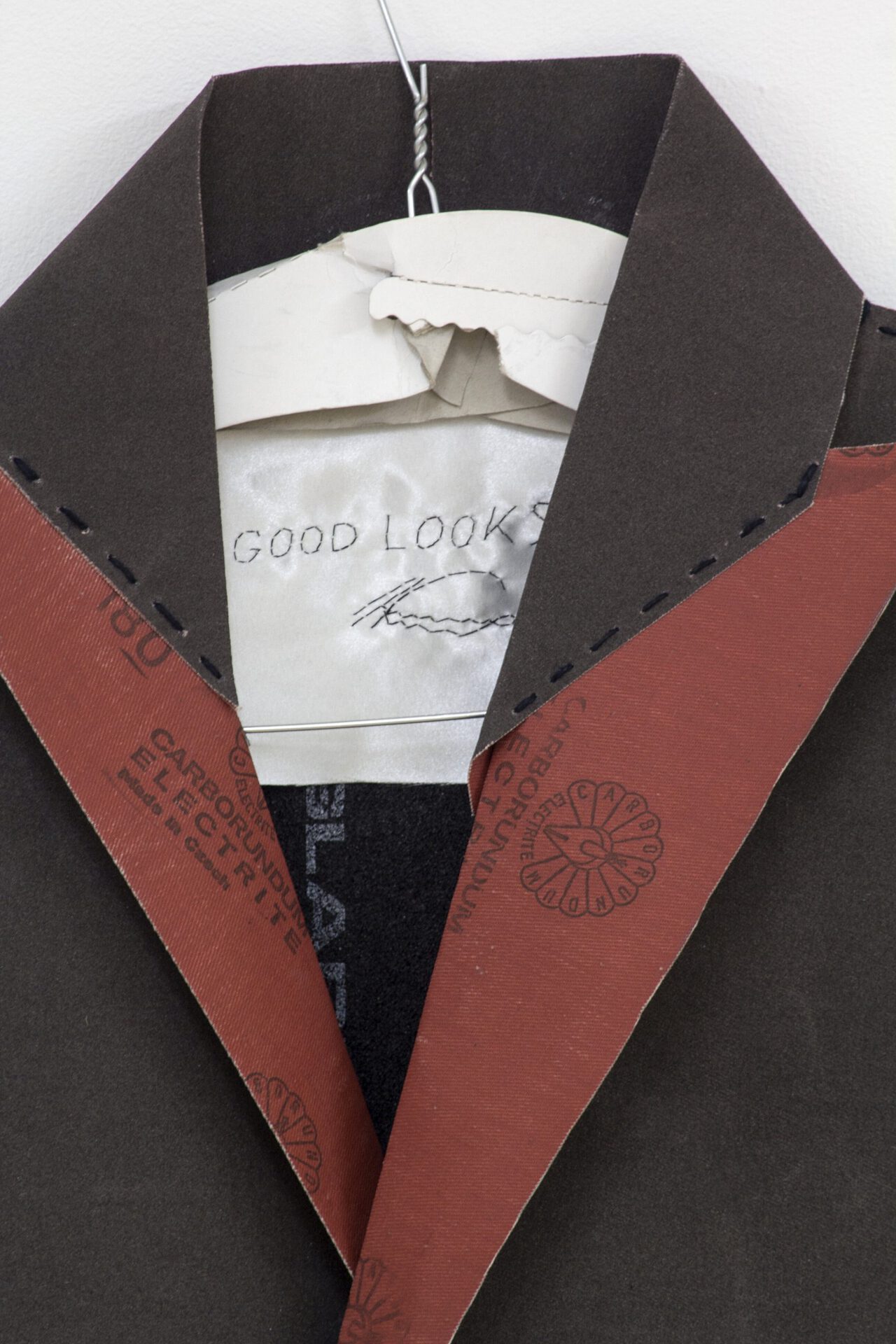 Antanas Gerlikas, Good Looks. Sandpaper, satin fabrics, thread, 2021