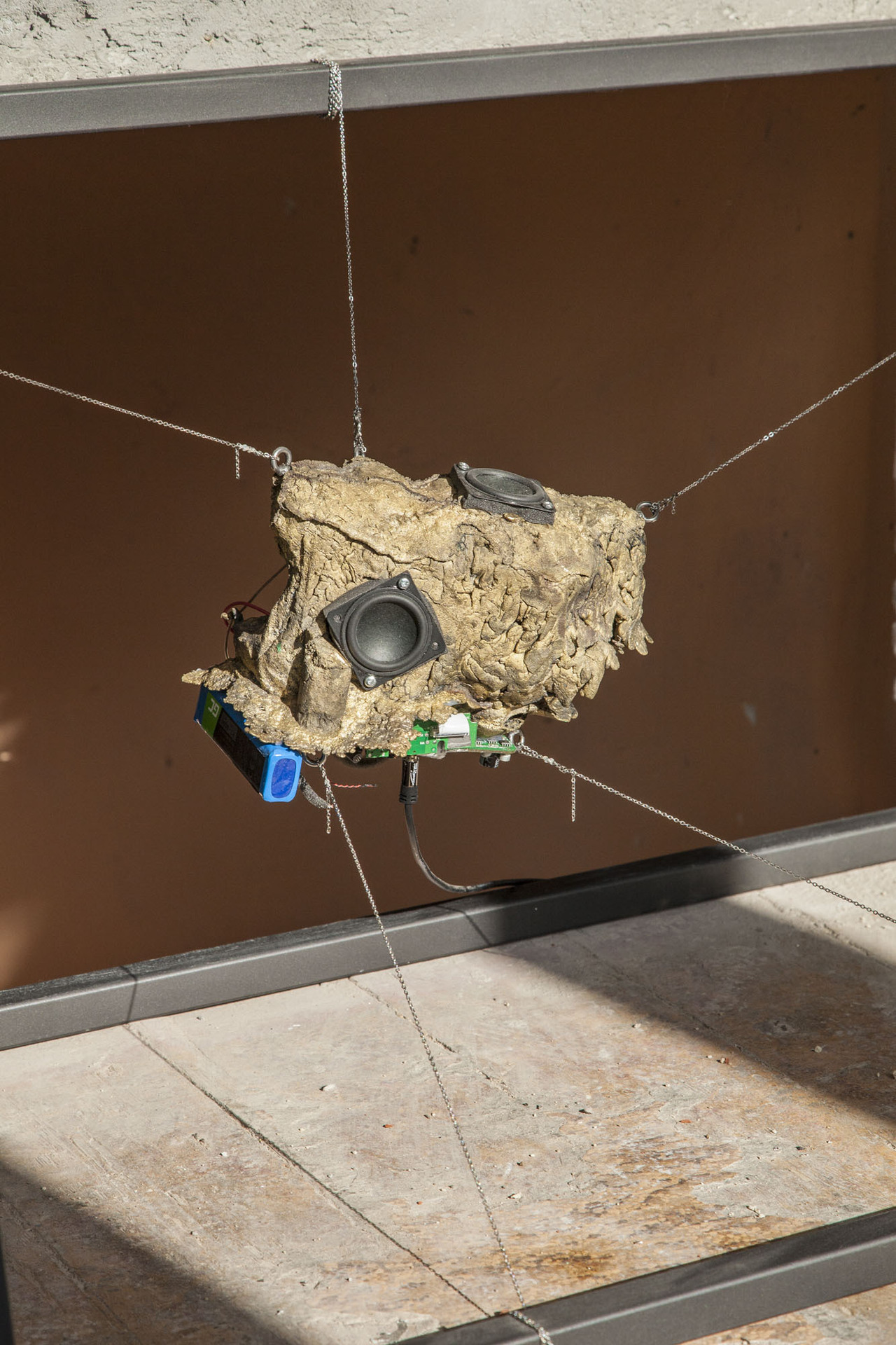 "Inner voices" Brass, steel, bluetooth speaker Soundtrack: Lecture from Elísa Lind Finnbogadóttir of texts written by Piero Biselo, Mathieu Guinot, Hrefna Hörn Leifsdóttir and Ulrich Styx.