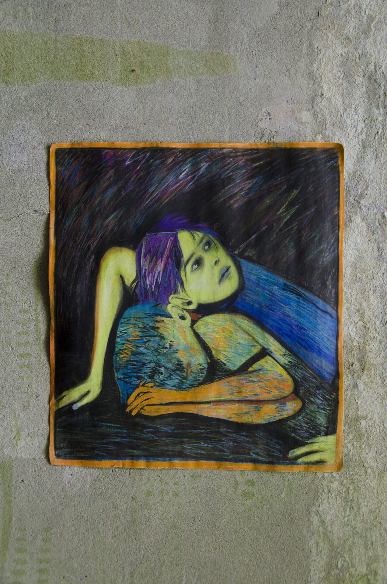 Giuliana Rosso, 
Bisbigli batterici, 2021, 
chalks on paper