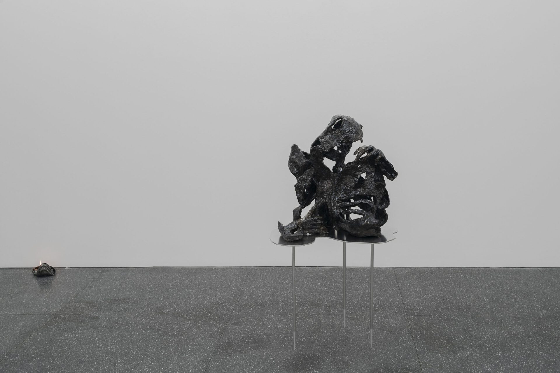 Glove puppet for the soul, 2020, glazed ceramic and aluminium, 121 x 60 x 55 cm