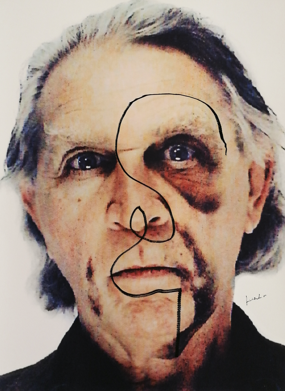 JIMMIE DURHAM Bruise #2, 2021 painted photograph 89,5 x 65,5 cm unique variation Courtesy Christine König Galerie, Vienna and the artist