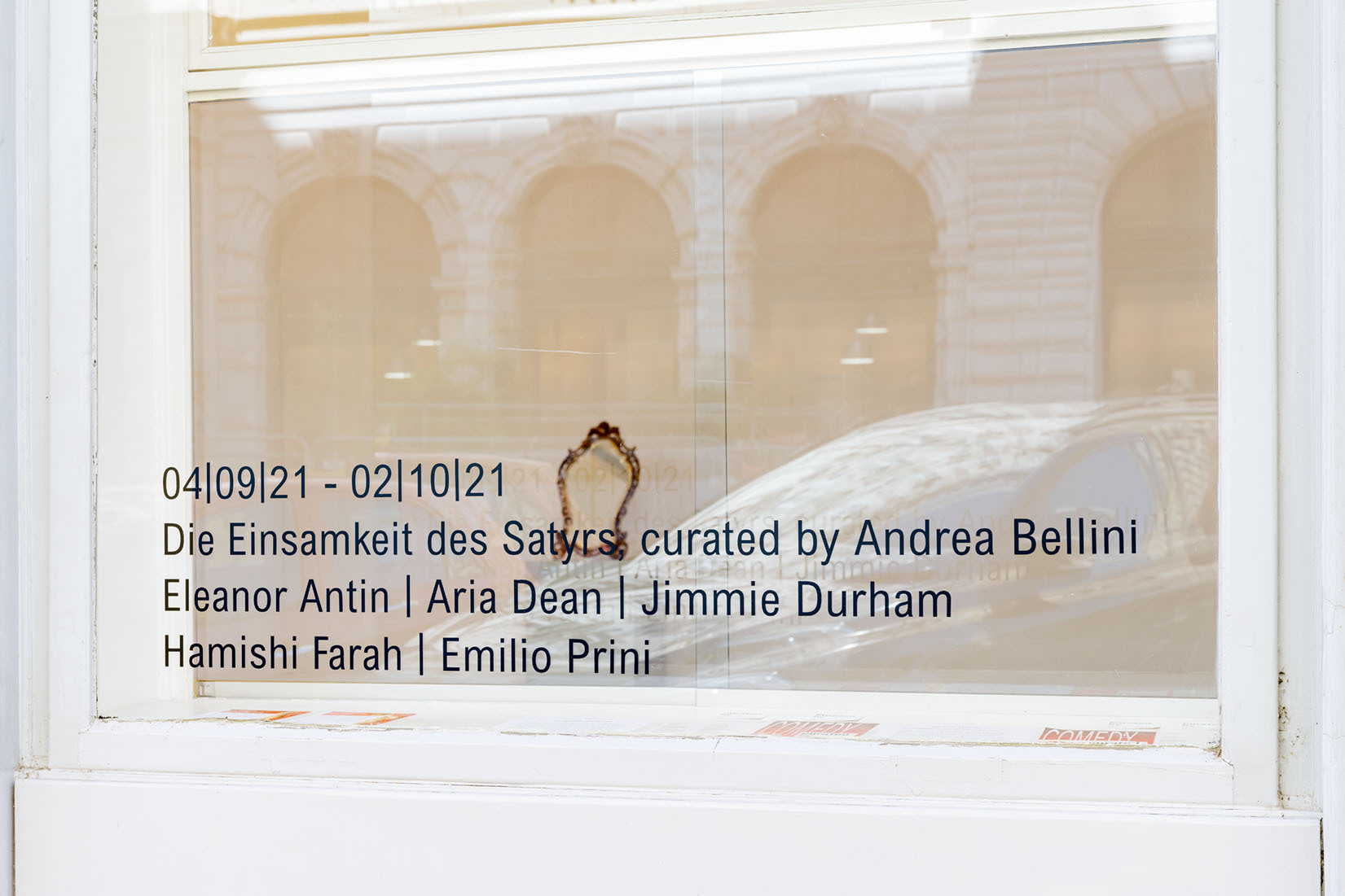 Exhibition view DIE EINSAMKEIT DES SATYRS, curated by Andrea Bellini, Christine König Galerie, Vienna 2021