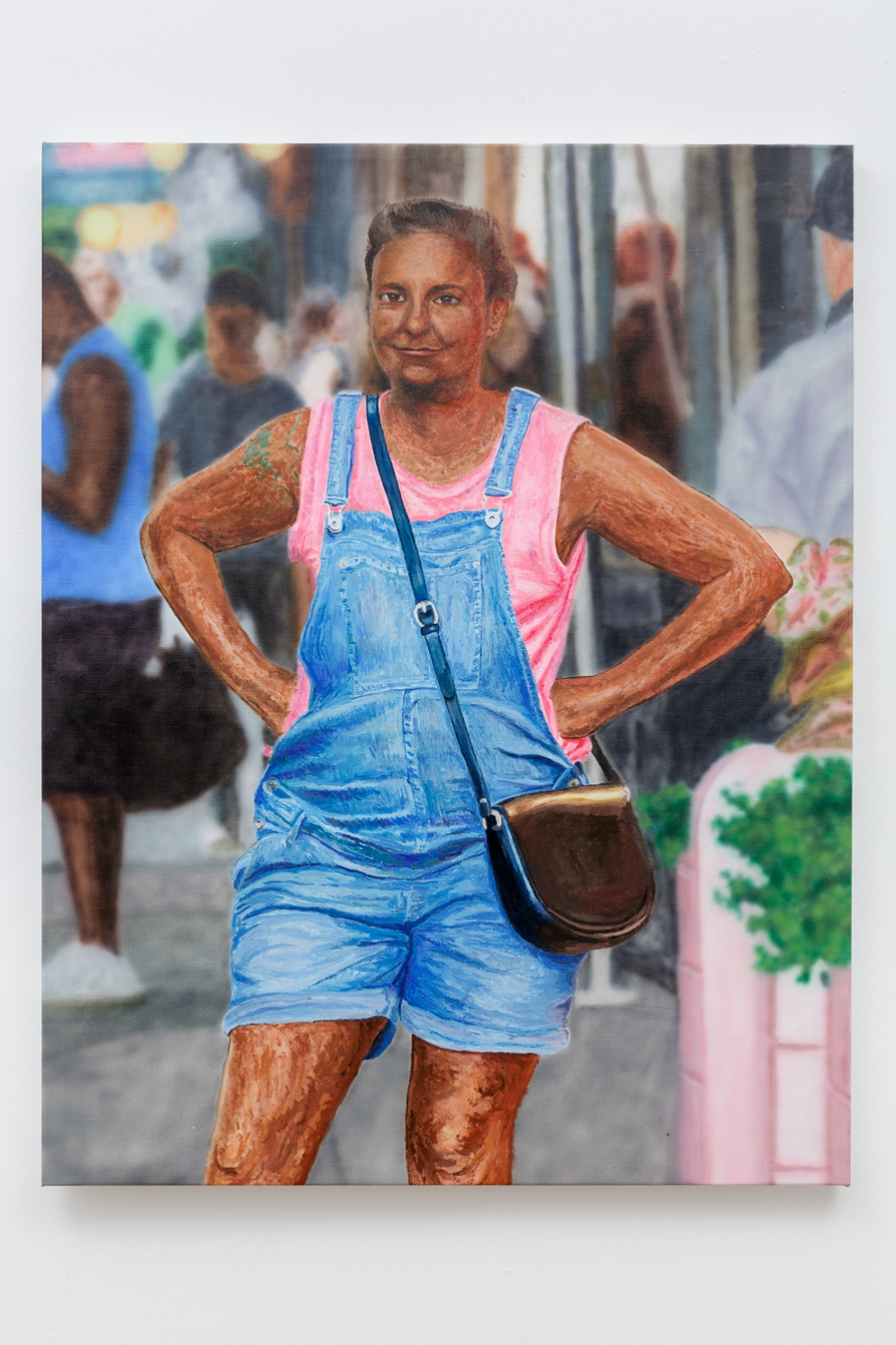HAMISHI FARAH Black Lena Dunham, 2020 acrylics on linen 110 x 85,5 cm Courtesy Christine König Galerie, Vienna and the artist
