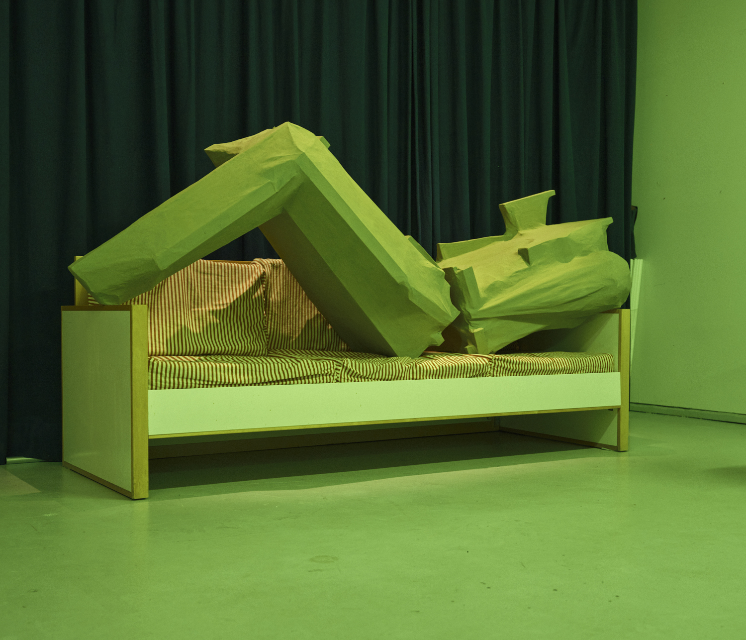 Oire by Hermanni Saarinen: Wood, cotton, acid free paper, glue paint, 241 cm x 80 cm x 79 cm, 2020