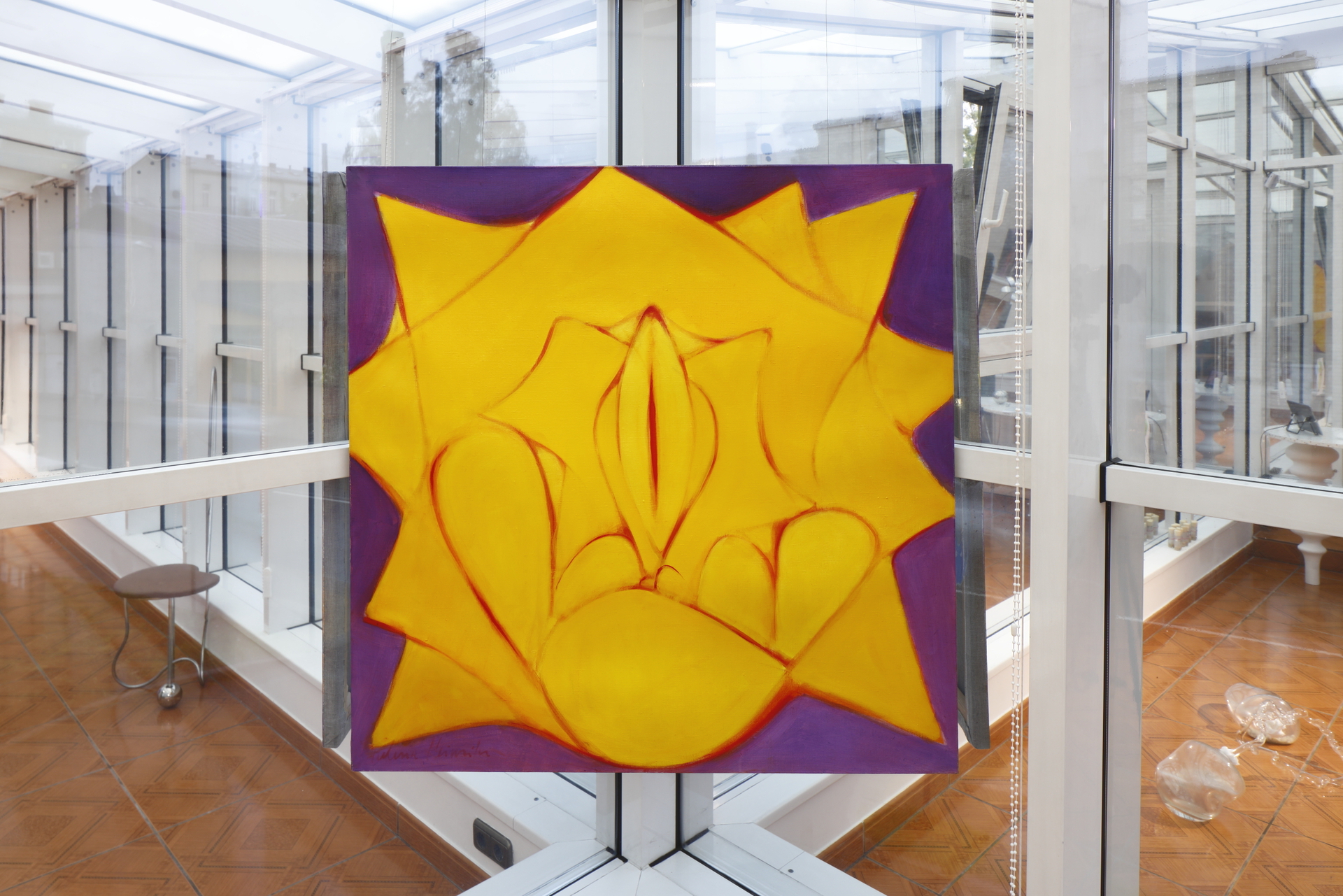 Helena Heinrihsone. “Yellow”. Oil on canvas, 100x100 cm. 2005