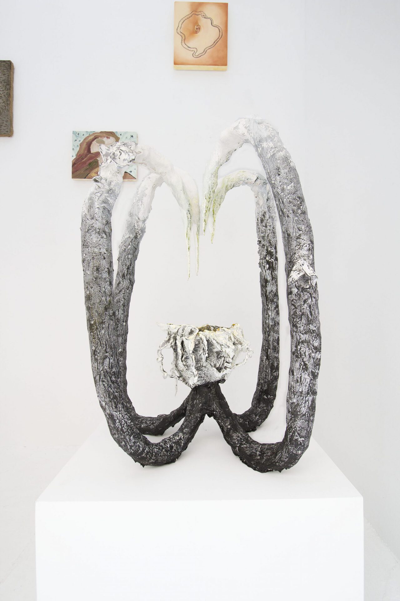 carrie R, 'fountain', hydrostone, plaster cloth, aqua resin, wire mesh, pigment, oilbar, graphite, 30.5 h x 20.5 w x 17 d inches, 2021