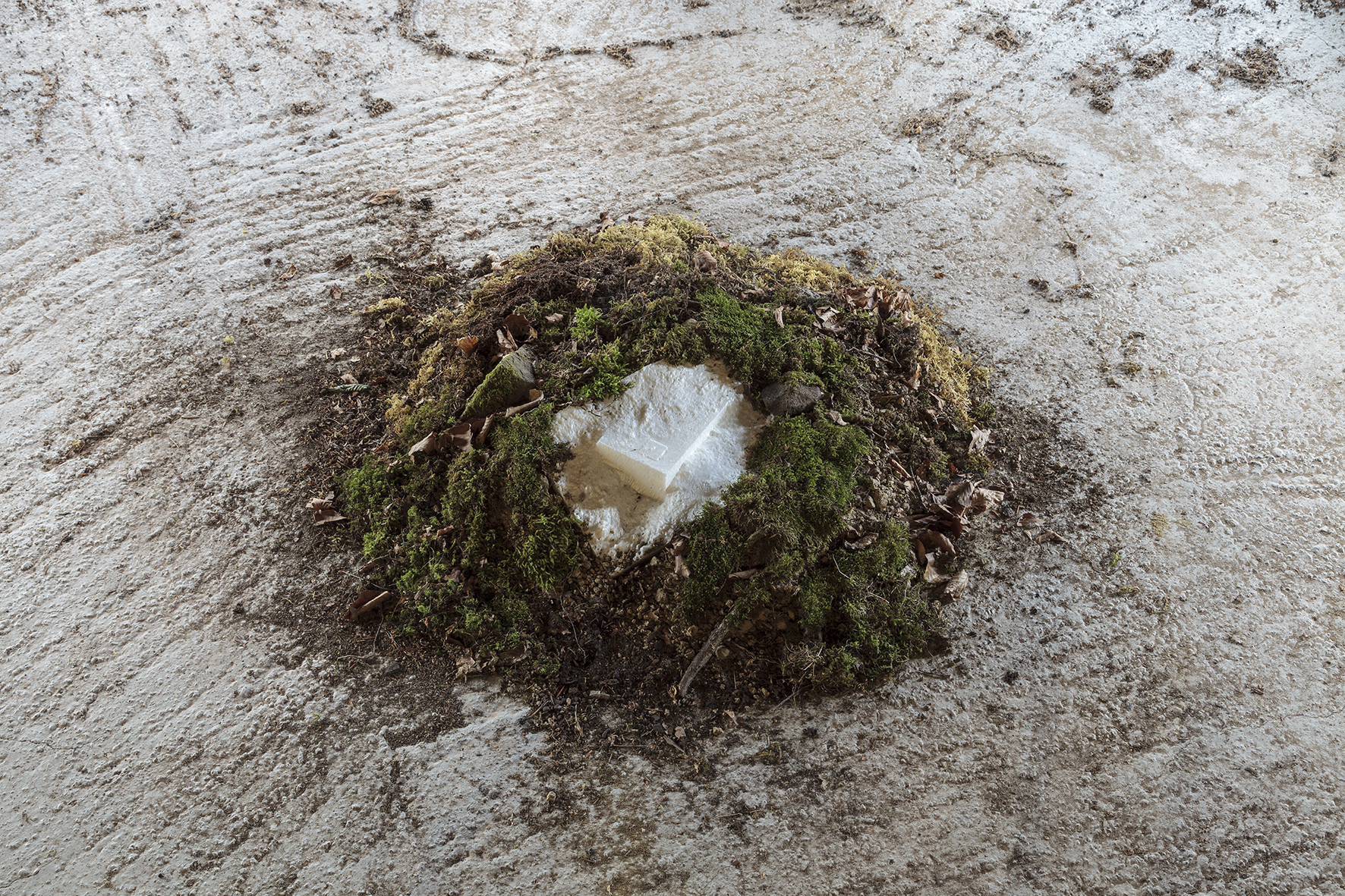 Ján Gašparovič_Bloop_Reservoir 1975, 2021, 3D printing, site specific installation, diameter 80 cm