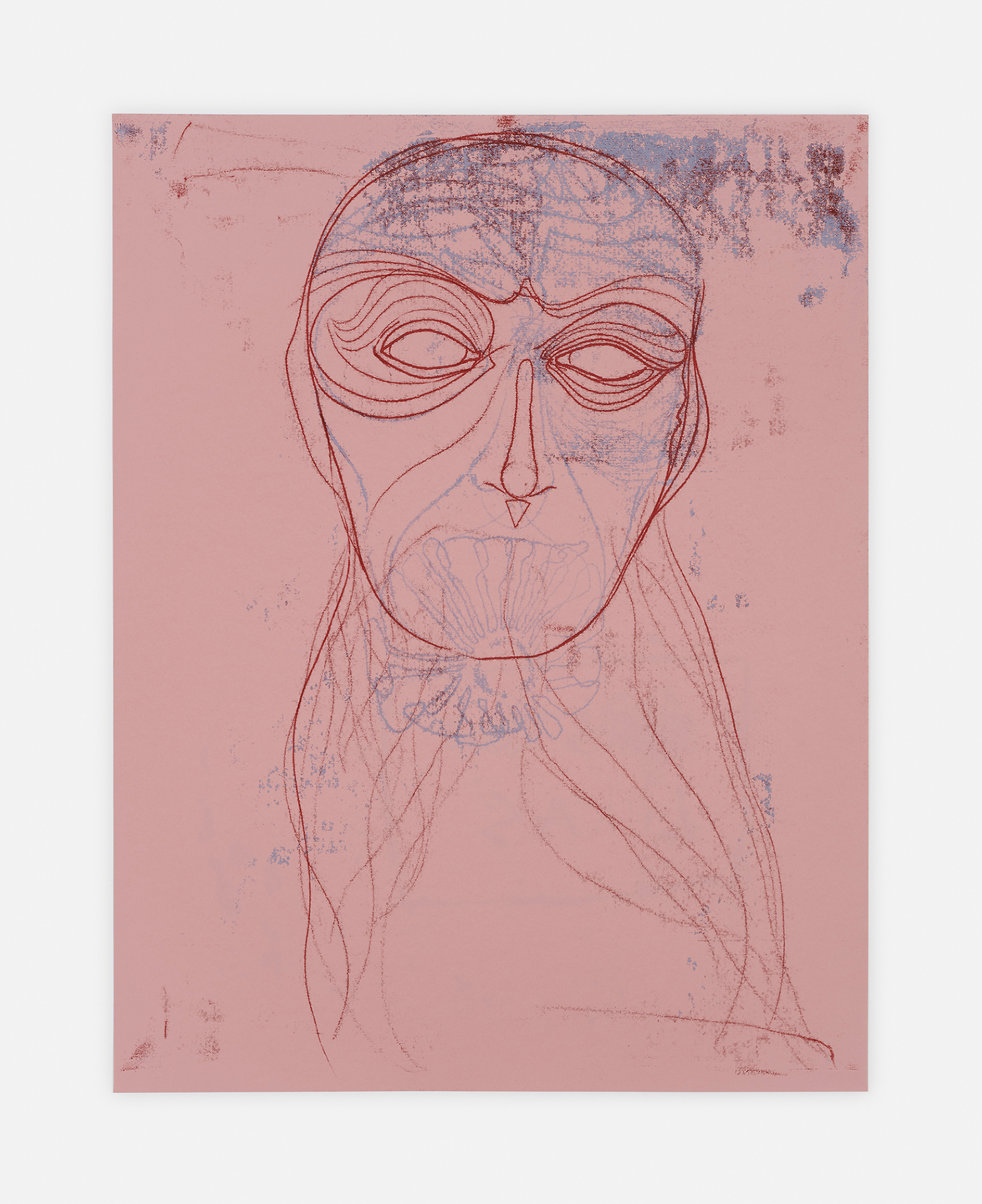 Lukas Schmenger, untitled (head), 2019, ink on paper, 65 x 50 cm