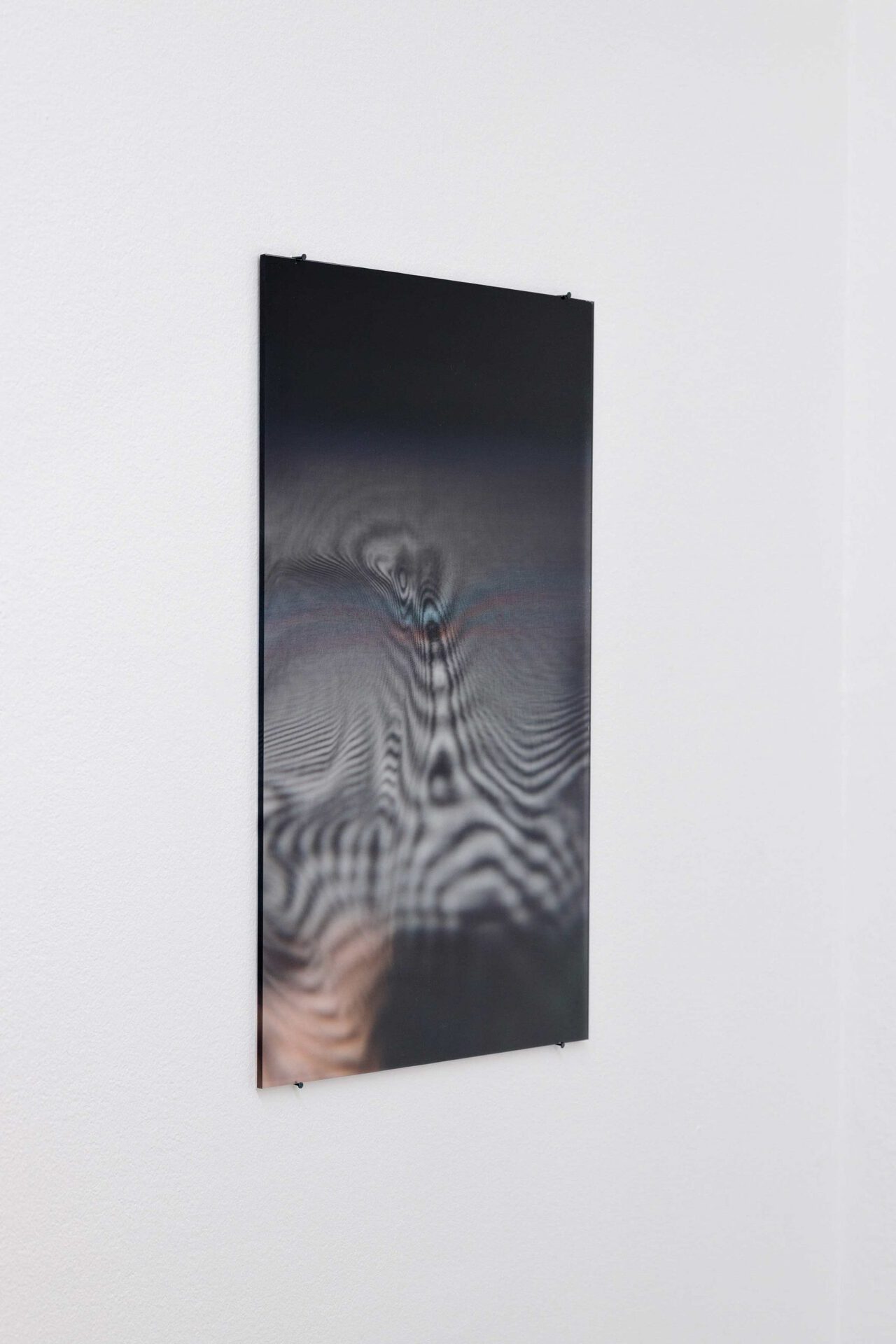 Nadia Guerroui, Friction in Plain Sight II, 2020, ambient light, glass (35 x 53 cm), polished varnish and nails, dimensions variable, ed. of 3.