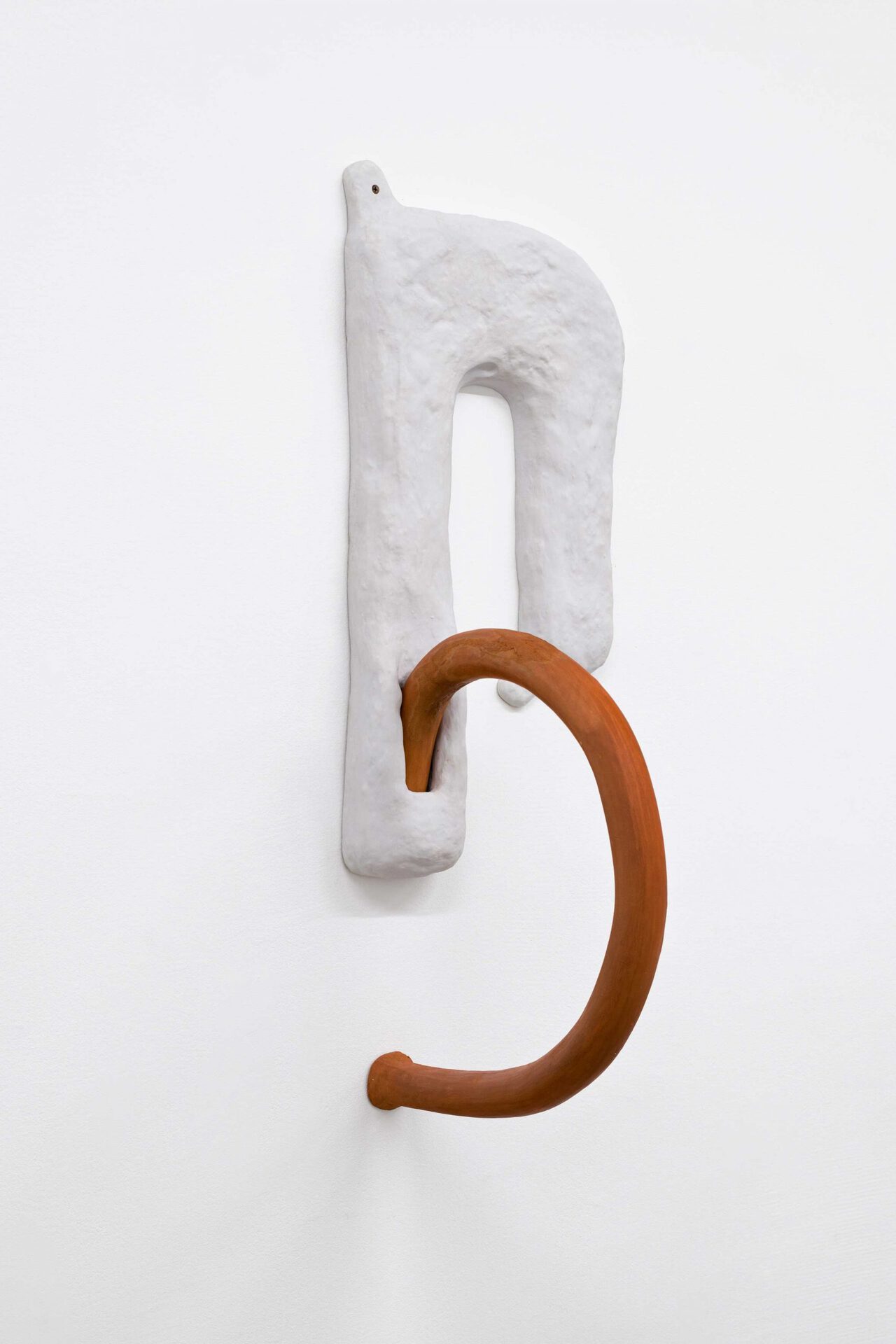 Phanos Kyriacou, Common Handles, 2021, terracotta, cast polyurethane resin, stainless steel, 172 x 35 x 40 cm.