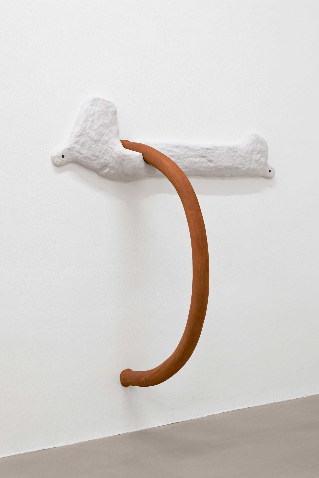 Phanos Kyriacou, Common Handles, 2021, terracotta, cast polyurethane resin, stainless steel, 100 x 72 x 54 cm.