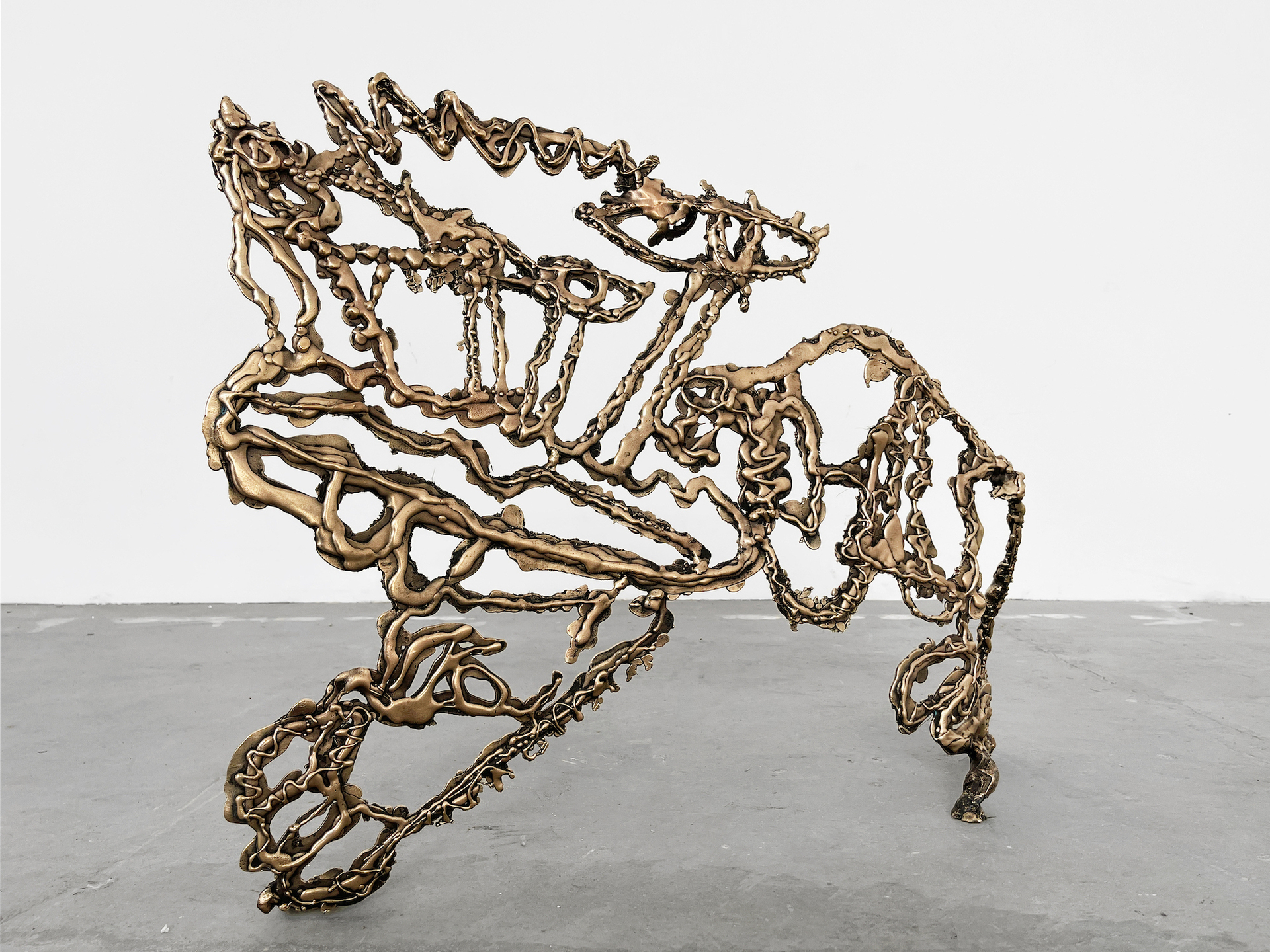 Simone Zaccagnini, Of Dogs and Men, 2021, Bronze, 100 x 73 x 23 cm