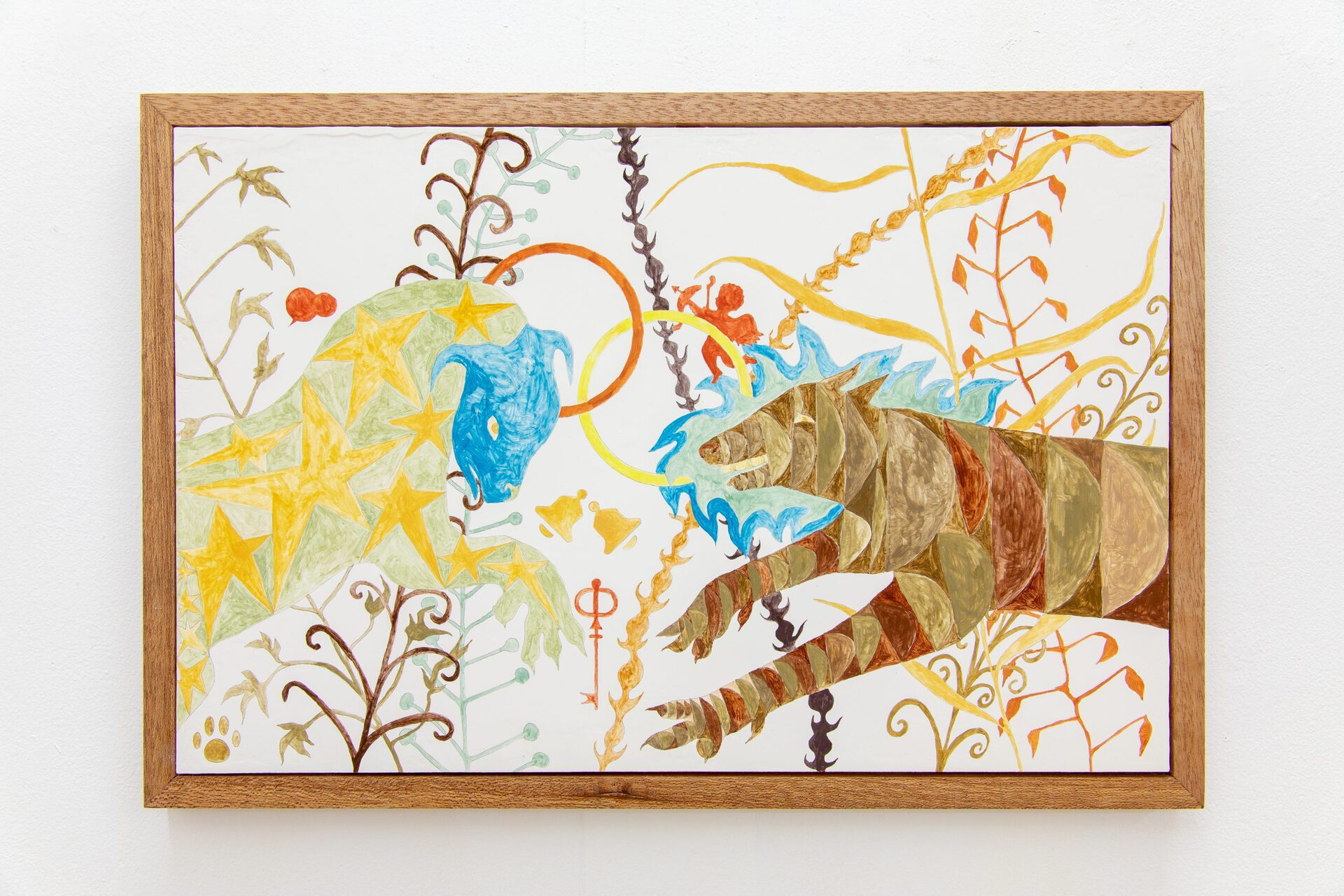 Olga Pedan, "Untitled", Distemper on MDF with Meranti frame, 35cm x 52cm