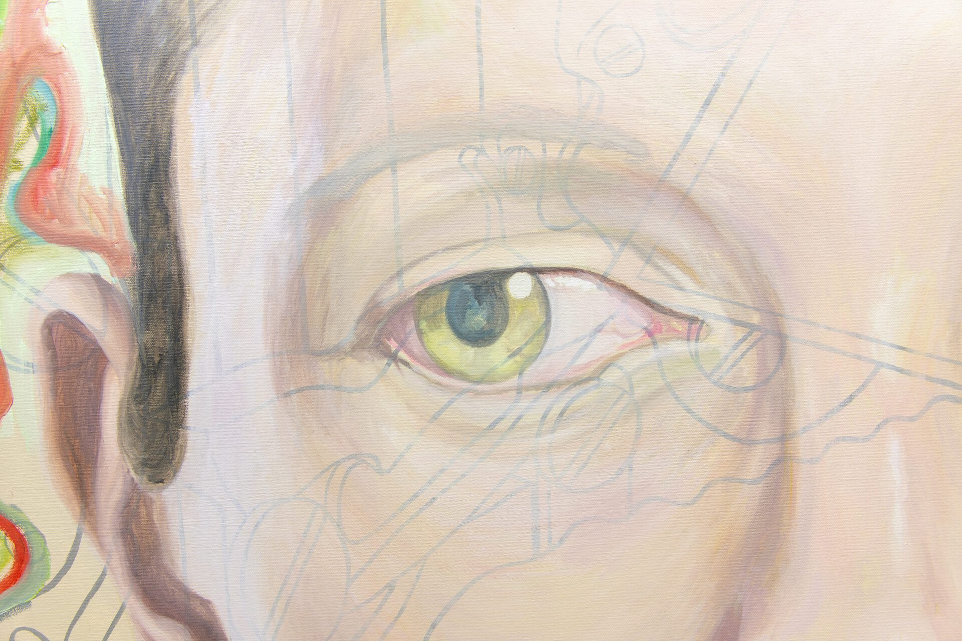 Ezra Gray, "Ermine Hum", 2021, Oil on canvas, 122cm x 152cm