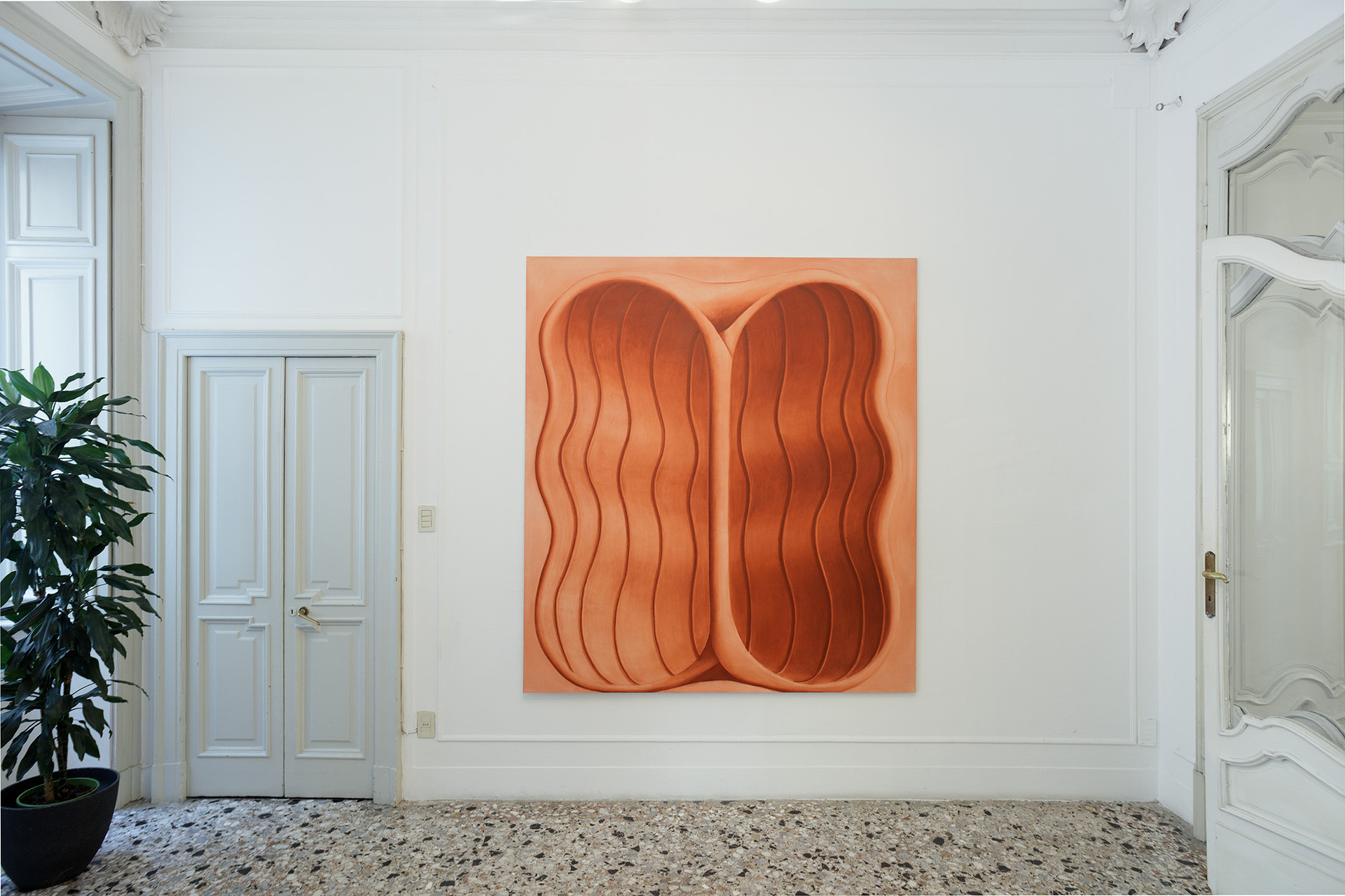 Pia Krajewski, oT (Nut) 2021, oil on canvas, 200x180cm