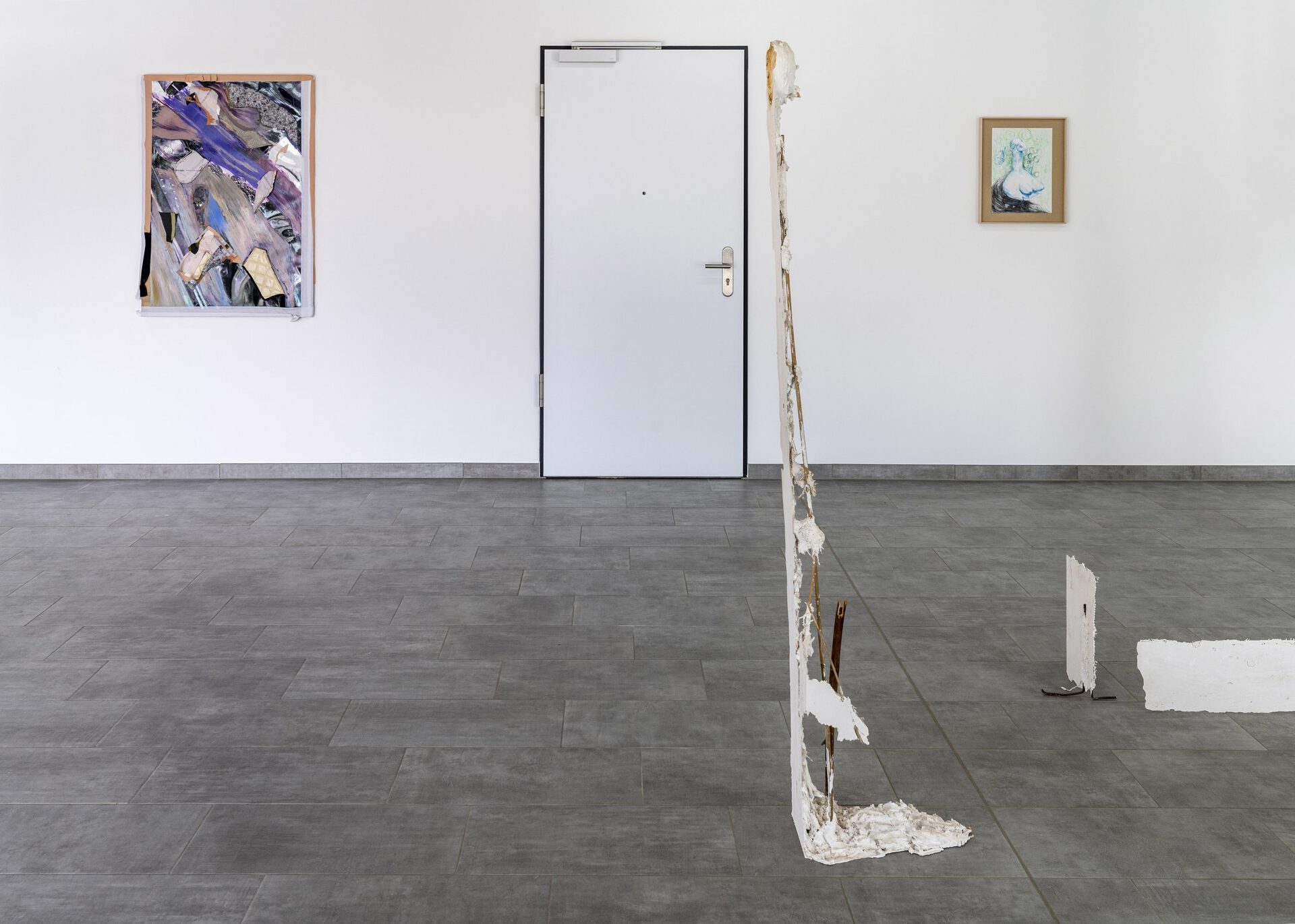 Group Show, Public Relations, 2021, installation view, STUDIO PERAGINE left to right: Alice Peragine, Laura Franzmann, Espen Melin Hagedorn Photo: Helge Mundt