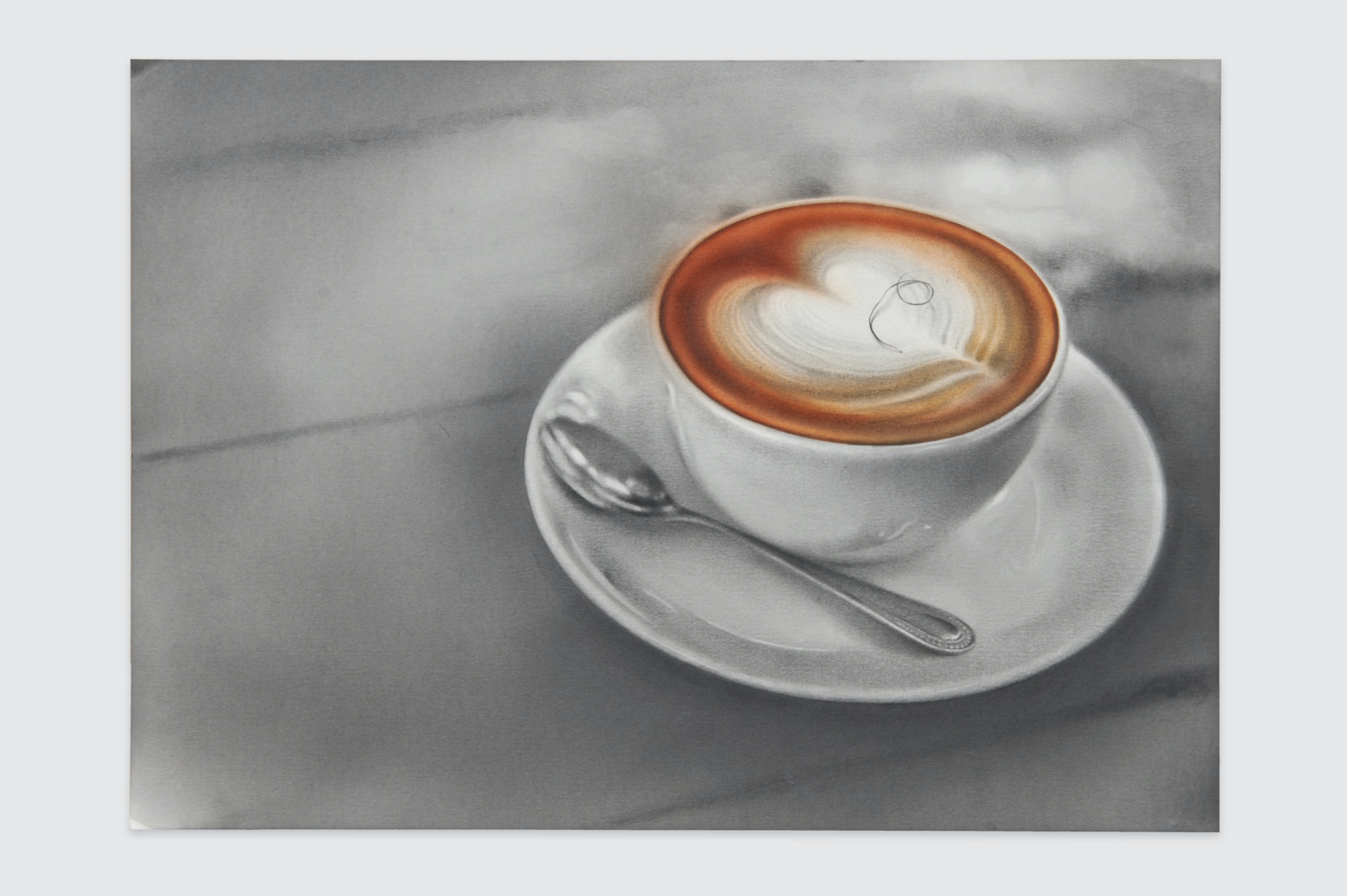 ROBERT MCNALLY Cappuccino, 2021 graphite/acrylic on paper 29,5 x 42 cm Courtesy KOENIG2 by_ robbygreif, Vienna and the artist
