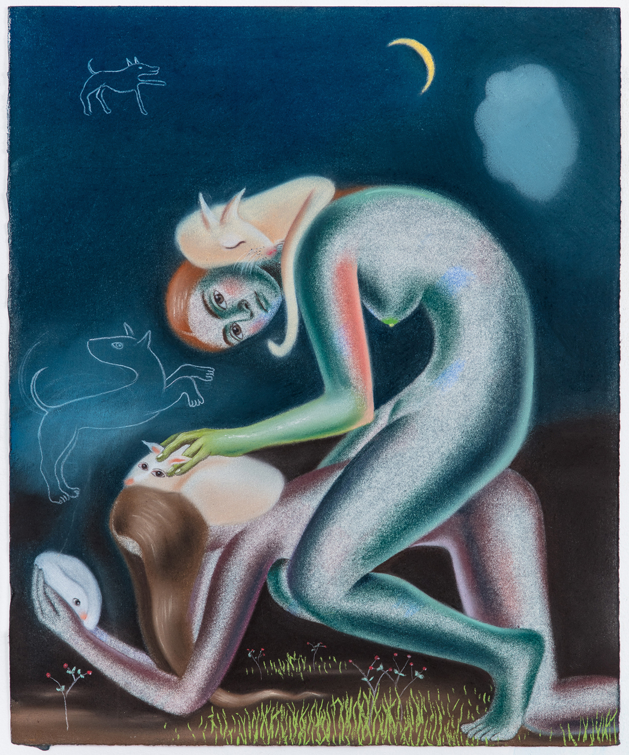 Sara Anstis, Night Nestling, 2021, soft pastel on paper, 12 x 10 in.