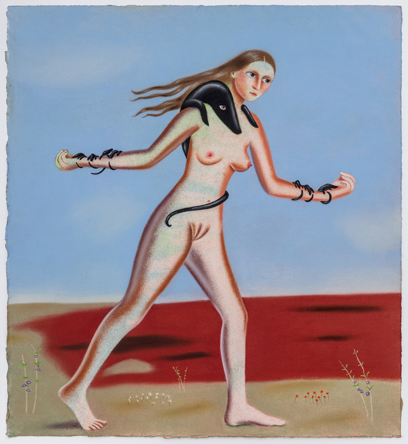Sara Anstis, Seven, 2021, soft pastel on paper, 15 x 13.5 in.