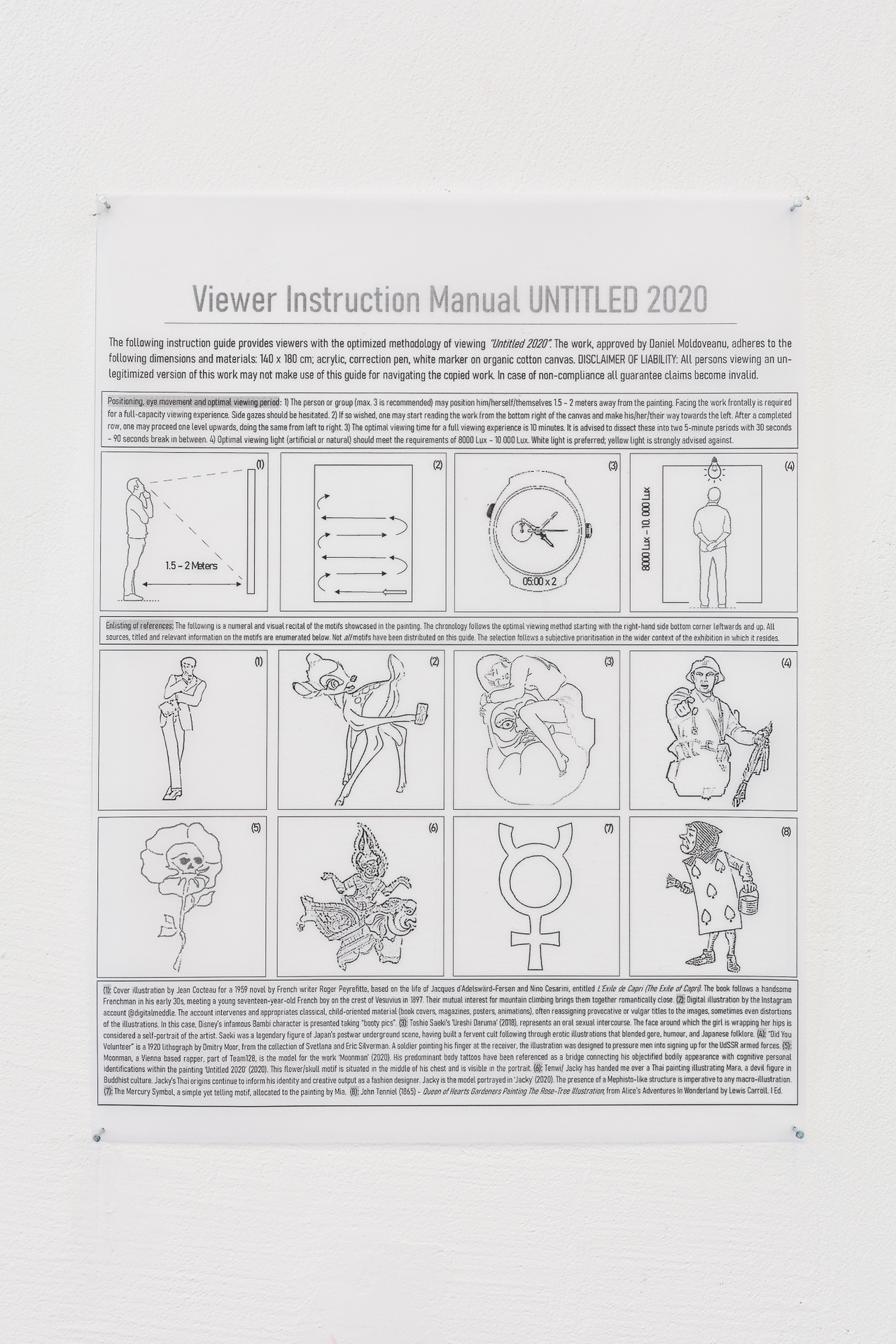 10. Daniel Moldoveanu, Untitled, 2020, Viewer Instruction Manual, print on transparent paper, 46 x 31.5 cm