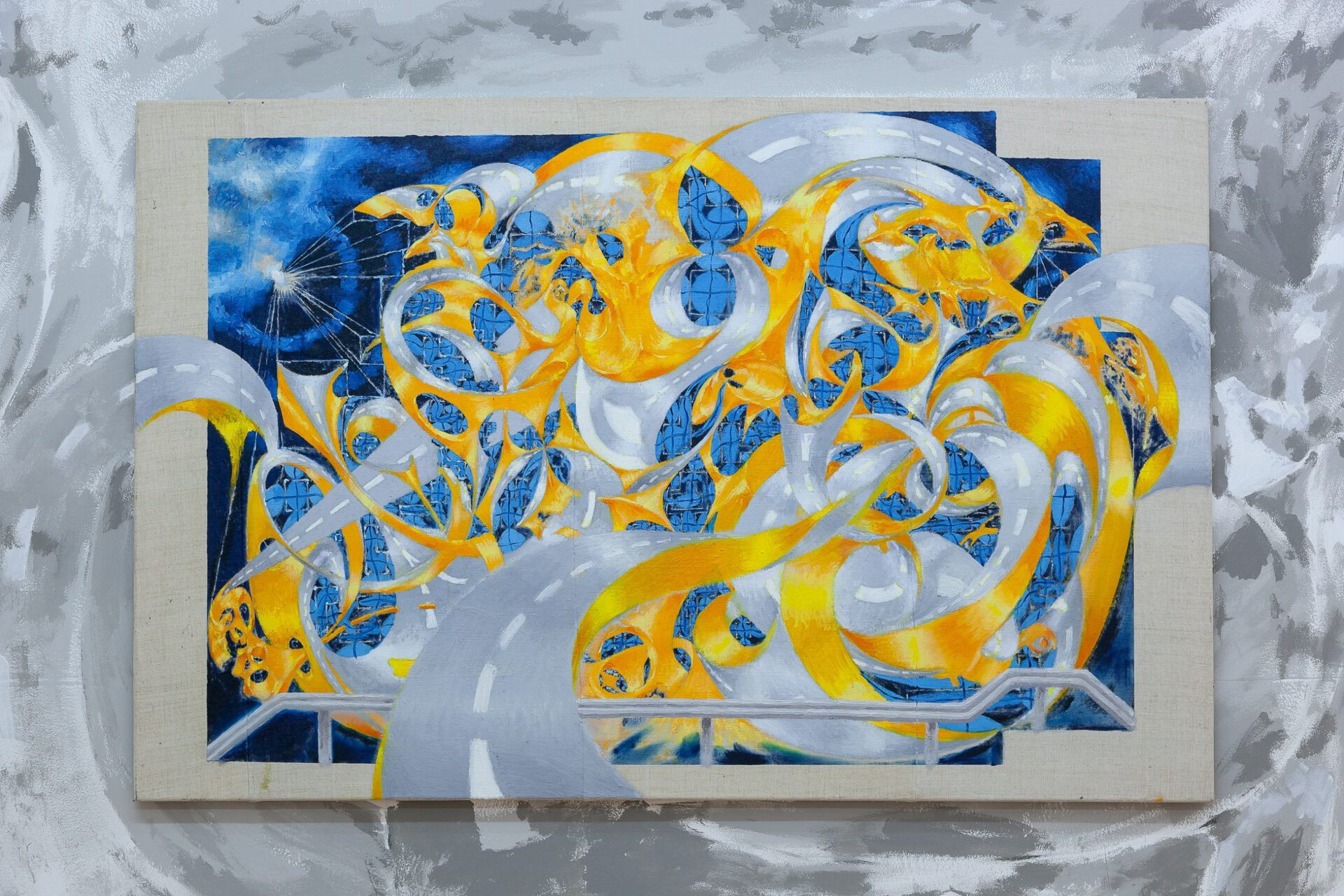 Asfinag/jake the dog, 135 x 88 cm, oil on canvas, 2020