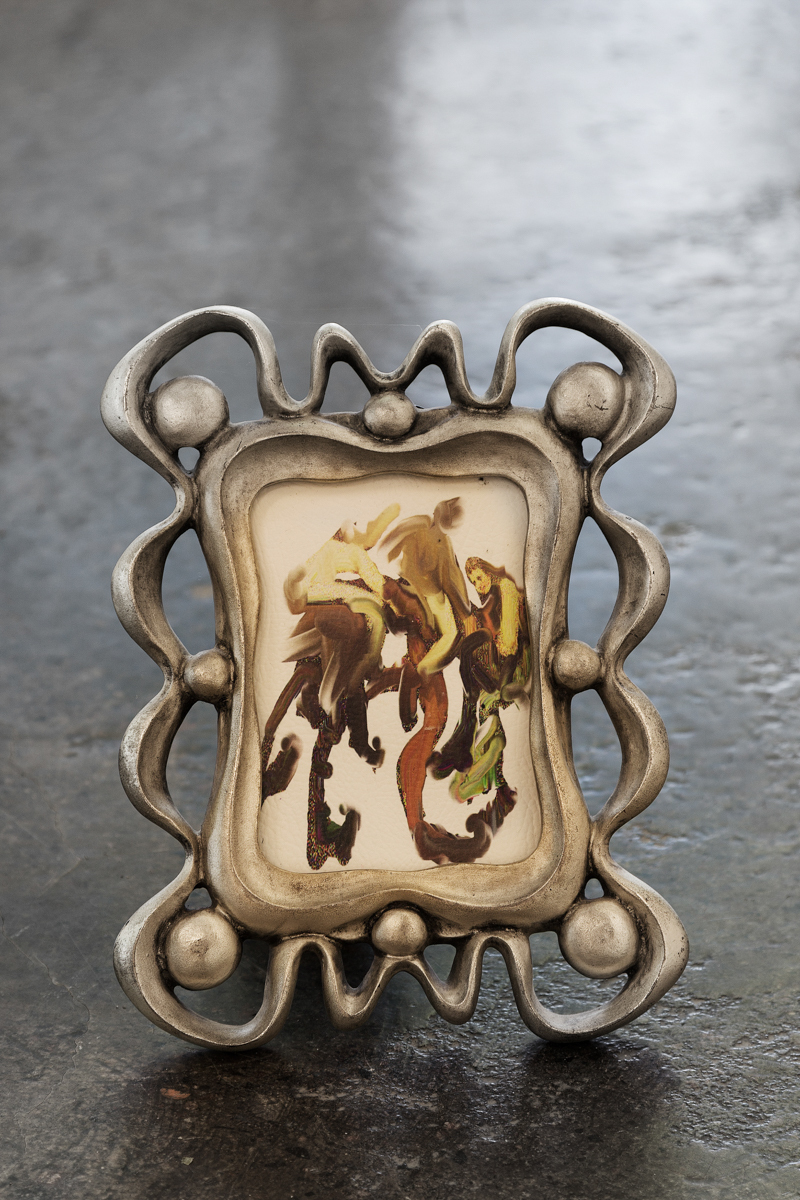 Johanna Härkönen, Buck Buck, 2021, Vegan leather print, frame