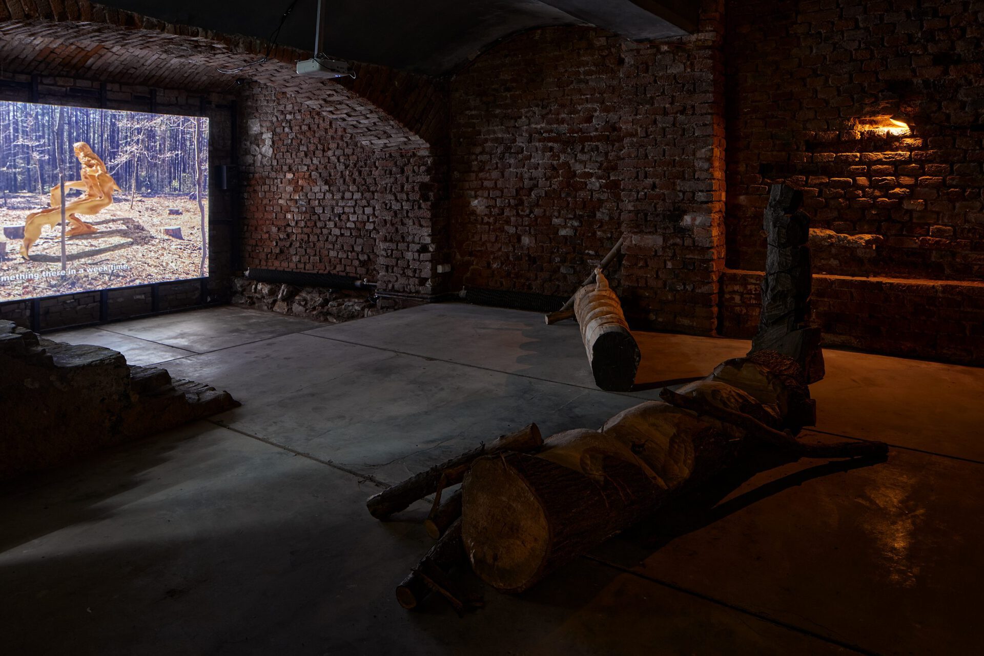 Anastasia Sosunova, Agents, 2020 Single channel video, sound, carved wood sculptures 14 min 57 sec