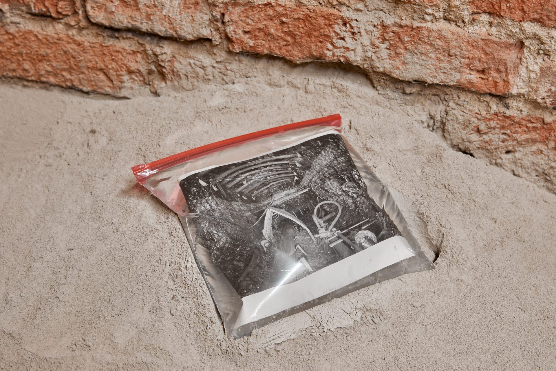 Liv Preston, WATERLOGS - NCB MINE PHOTOGRAPHS, 2021 Sandwich bag, tap water