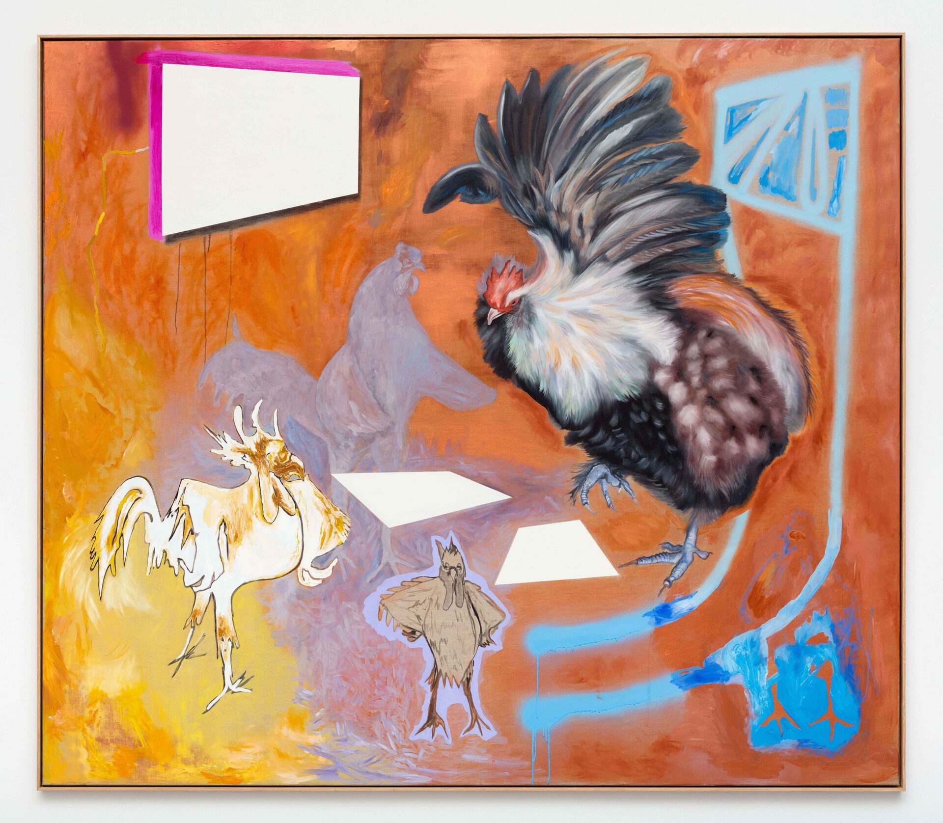 Anne Speier, Dienstag, 2021, oil, acrylic and laquer on canvas, 203 x 233 x 4 cm (framed)