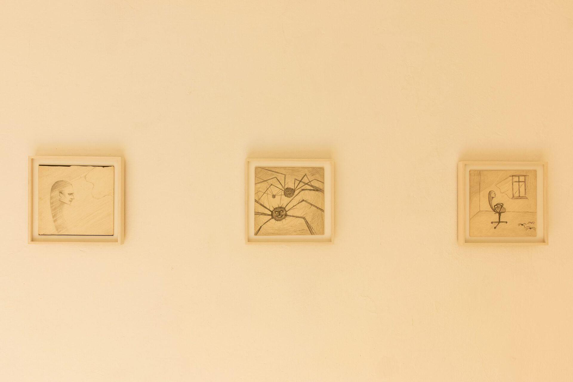 Rafał Żarski, Spring 2020, pencil on cardboard, 2020 - exhibition view